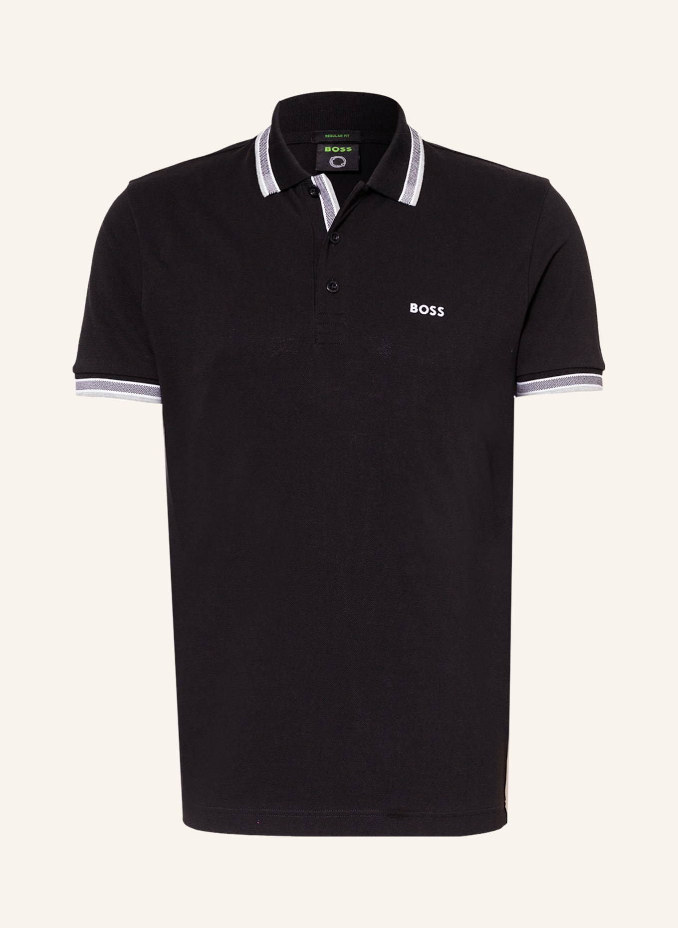 BOSS Piqué-Poloshirt PADDY CURVED Regular Fit, Farbe: SCHWARZ (Bild 1)