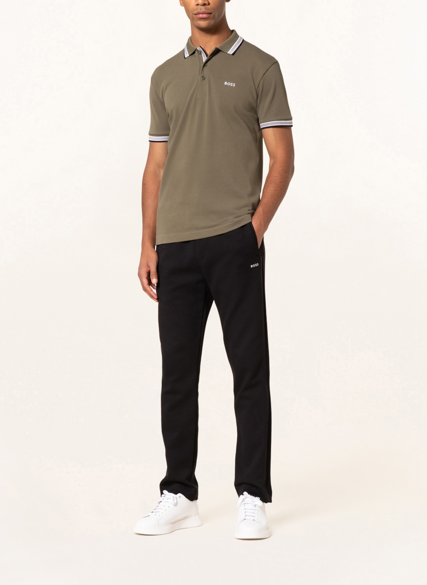 BOSS Piqué-Poloshirt PADDY CURVED Regular Fit, Farbe: OLIV (Bild 2)