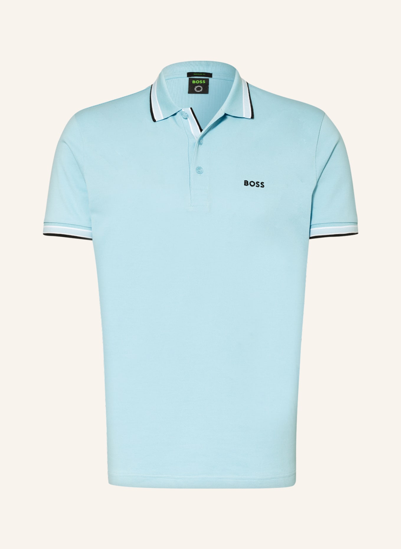 BOSS Piqué-Poloshirt PADDY CURVED Regular Fit, Farbe: HELLBLAU (Bild 1)