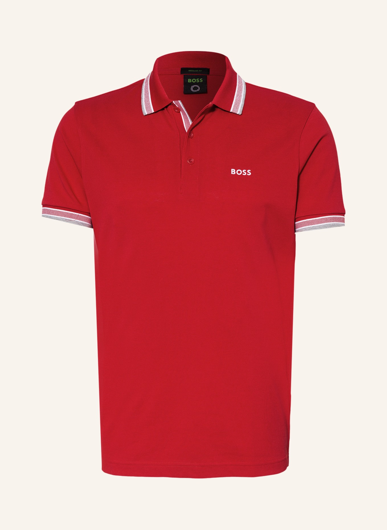 BOSS Piqué-Poloshirt PADDY CURVED Regular Fit, Farbe: ROT (Bild 1)