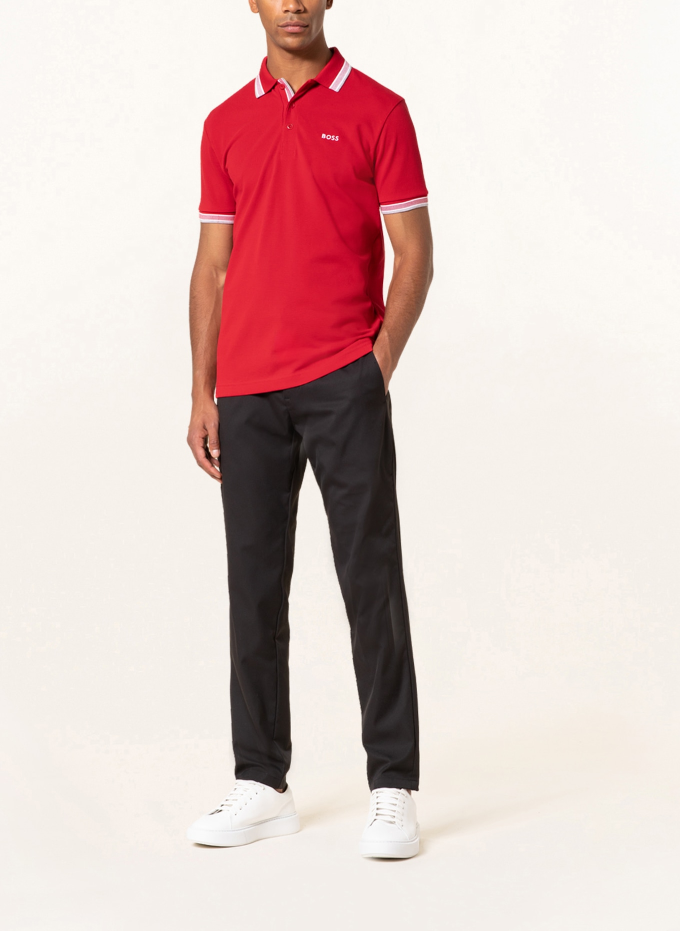 BOSS Piqué-Poloshirt PADDY CURVED Regular Fit, Farbe: ROT (Bild 2)