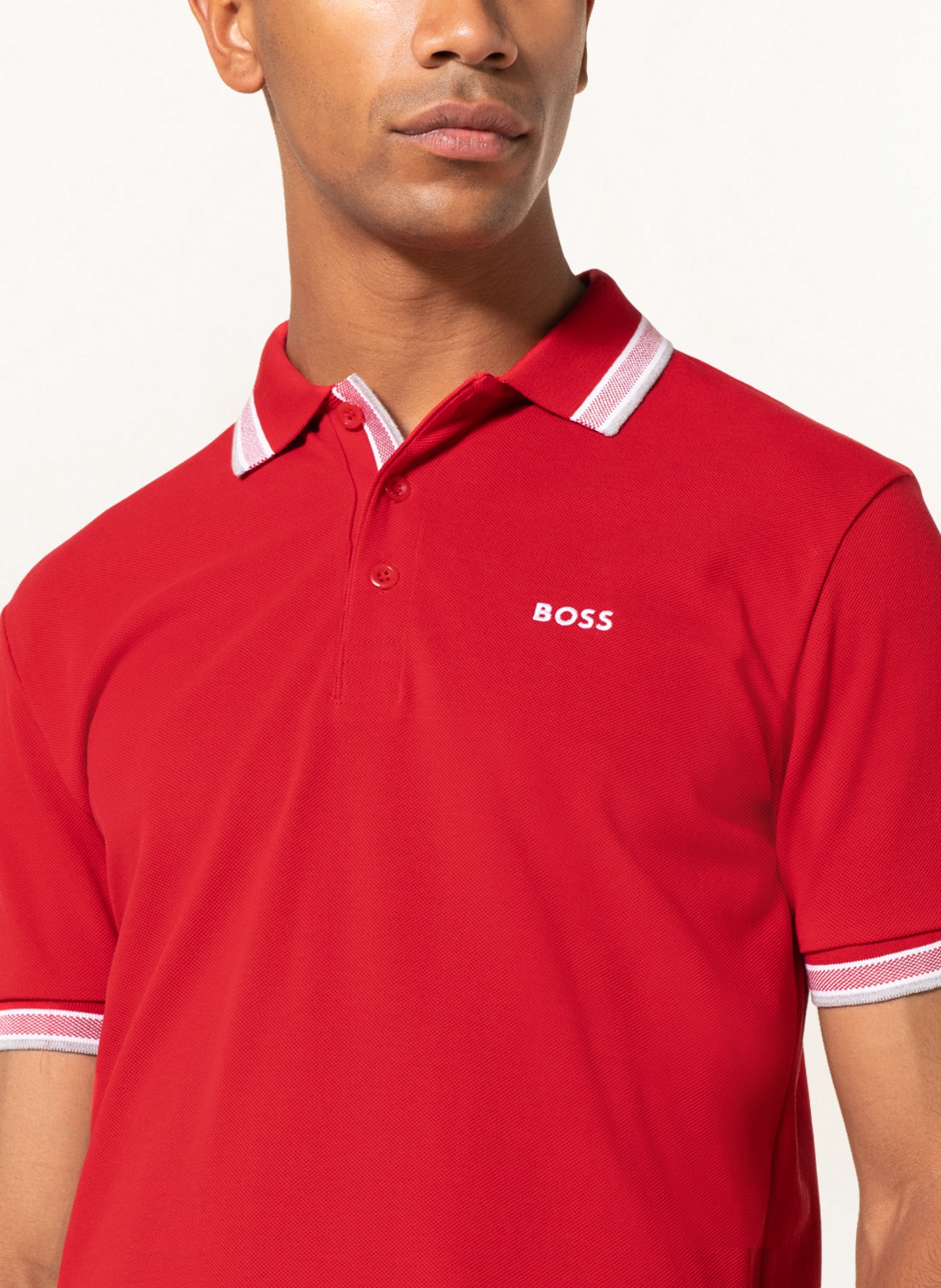 BOSS Piqué-Poloshirt PADDY CURVED Regular Fit, Farbe: ROT (Bild 4)