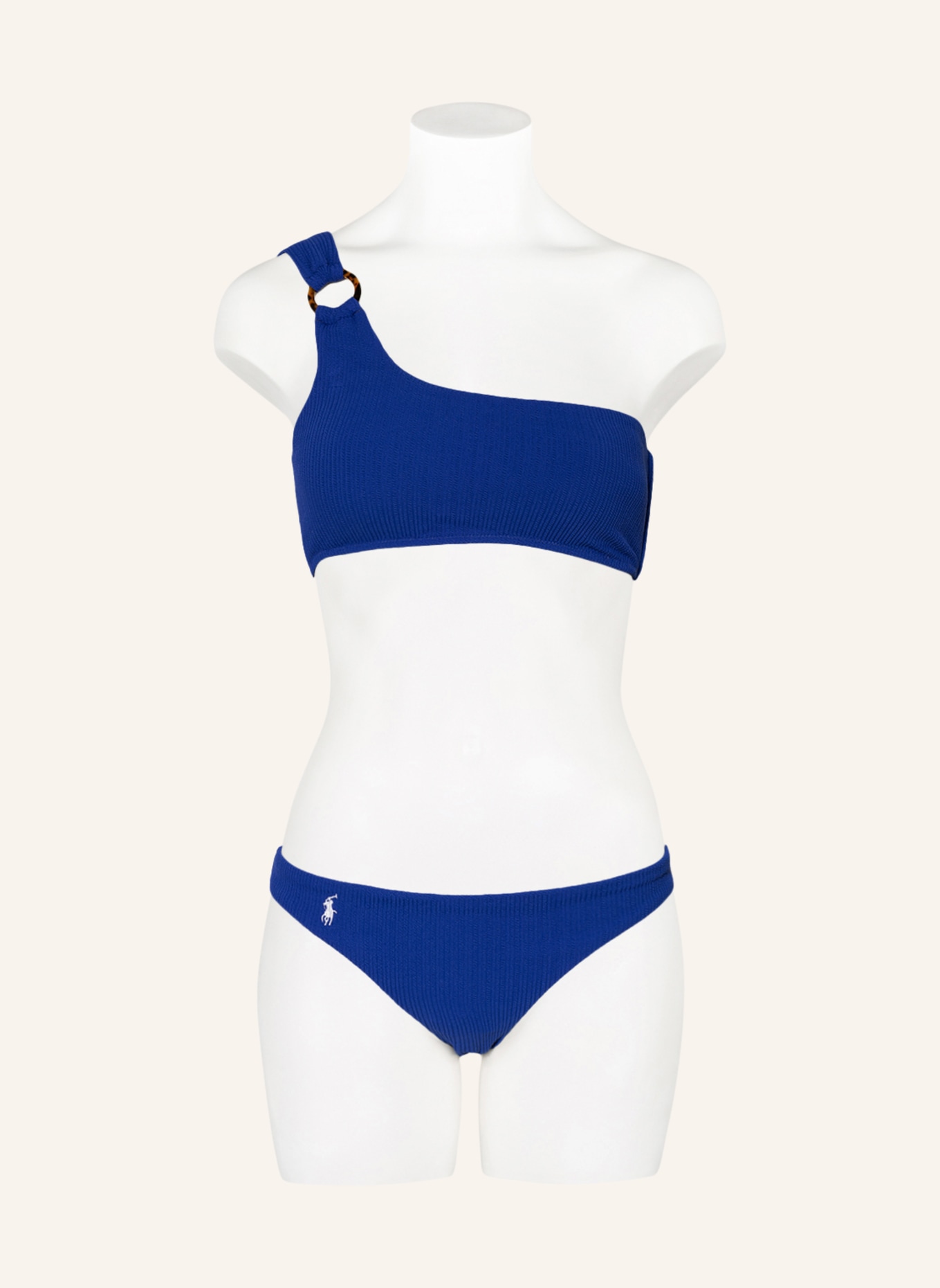 POLO RALPH LAUREN One-Shoulder-Bikini-Top TWIST RIB , Farbe: BLAU (Bild 2)