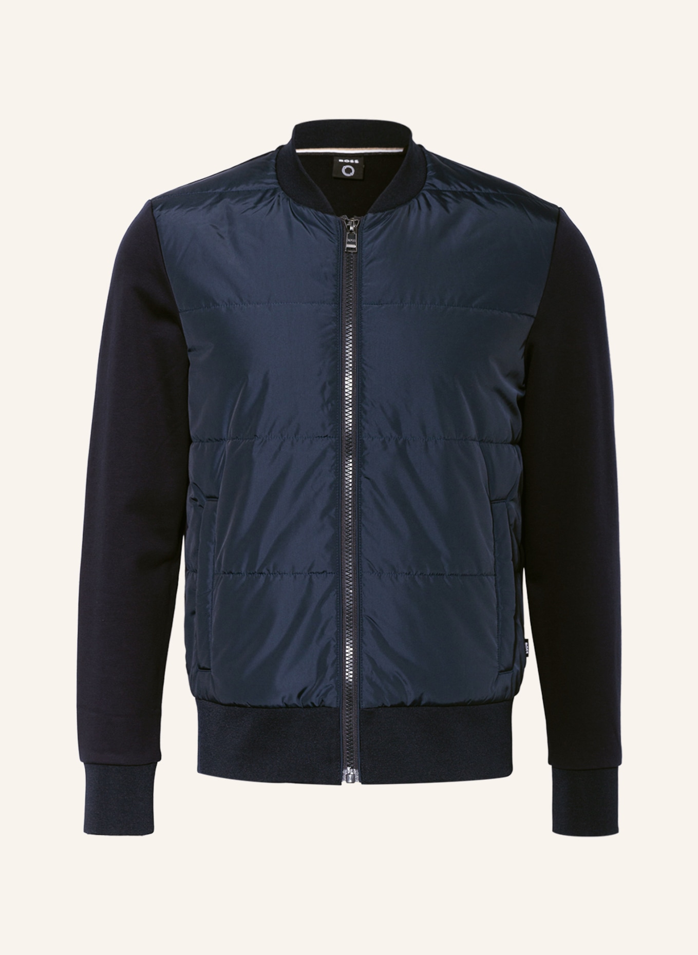 BOSS Sweat jacket SKILES in mixed materials, Color: DARK BLUE (Image 1)
