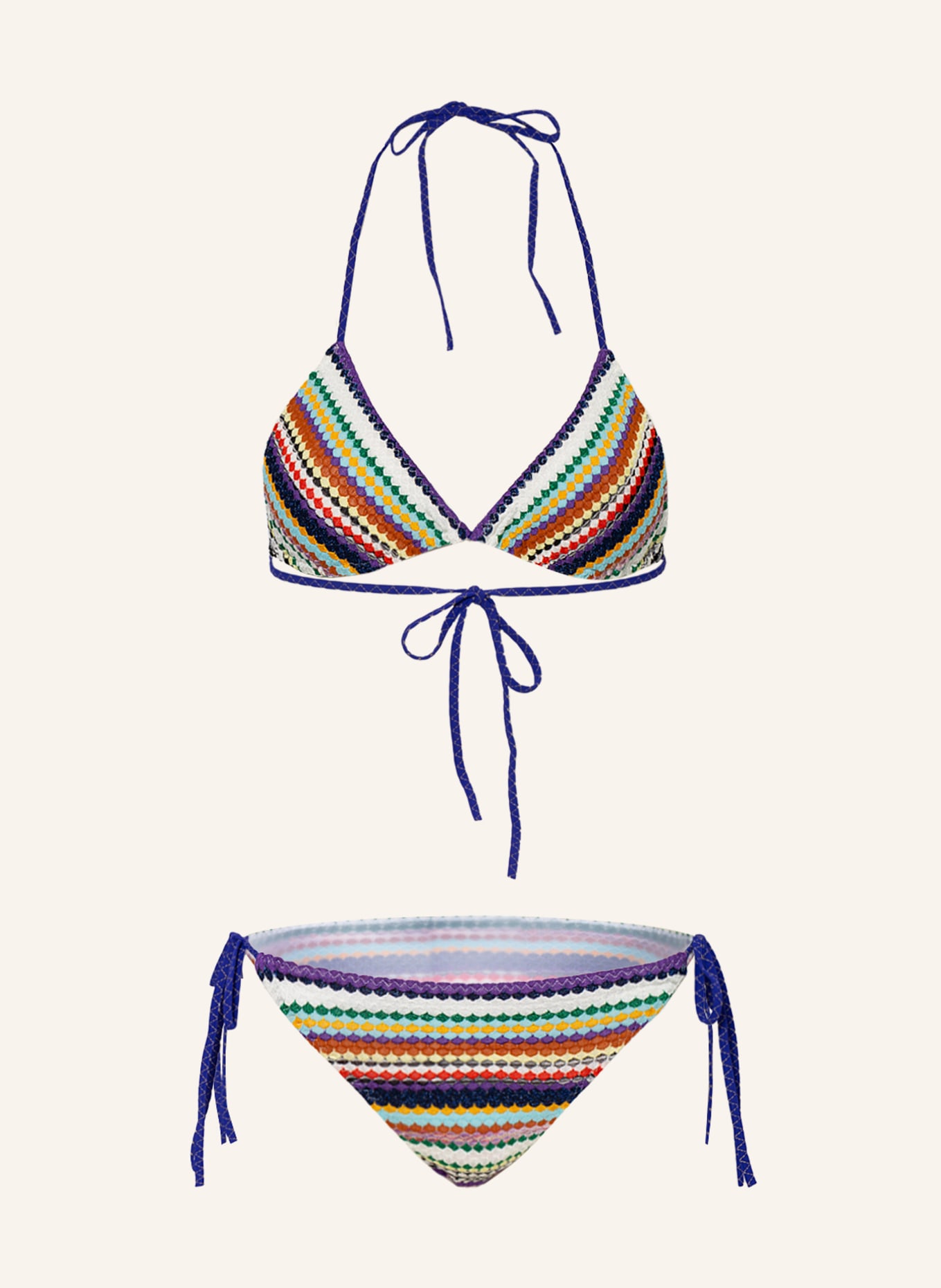 MISSONI Triangle bikini, Color: PURPLE/ LIGHT BLUE/ YELLOW (Image 1)