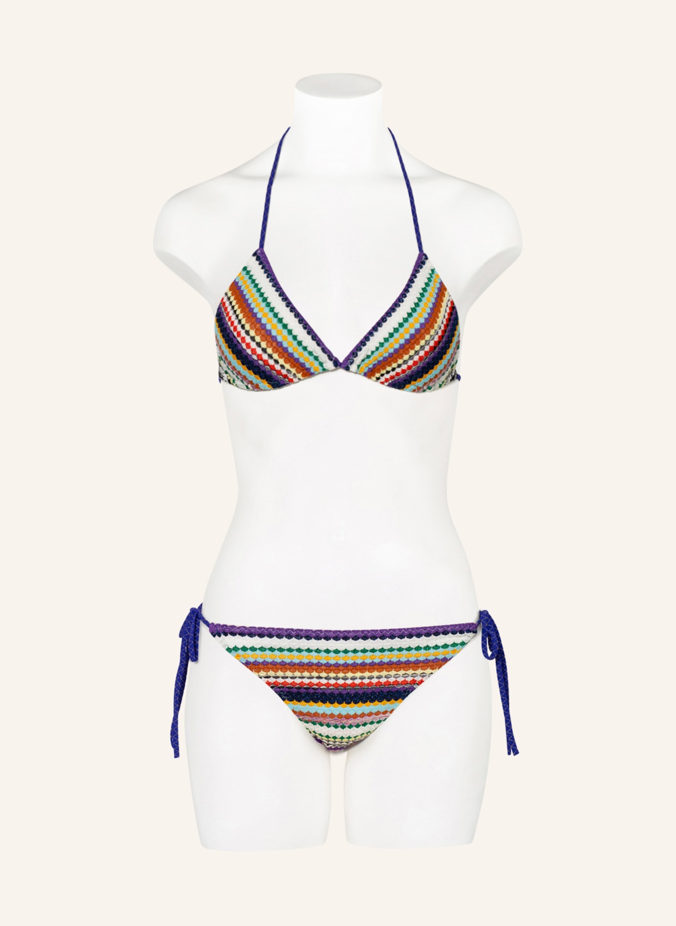 MISSONI Triangle bikini, Color: PURPLE/ LIGHT BLUE/ YELLOW (Image 2)