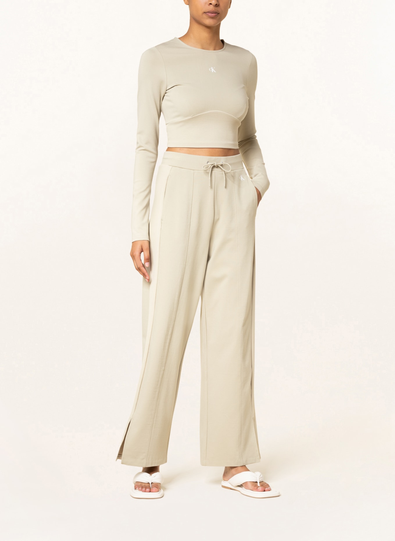 Calvin Klein Jeans Cropped mikina , Barva: SVĚTLE ZELENÁ (Obrázek 2)