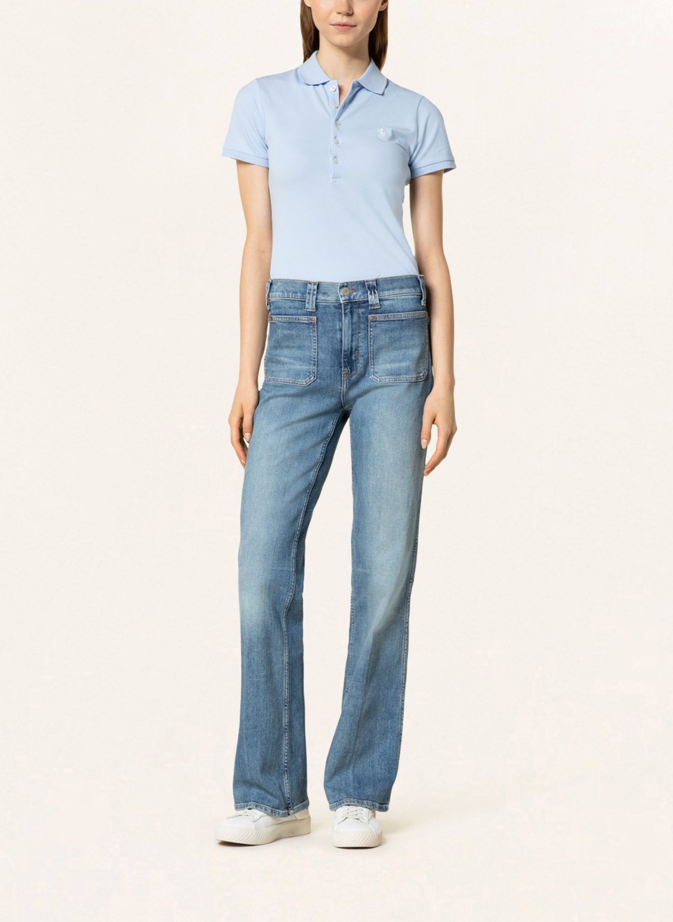 POLO RALPH LAUREN Piqué polo shirt: LIGHT BLUE