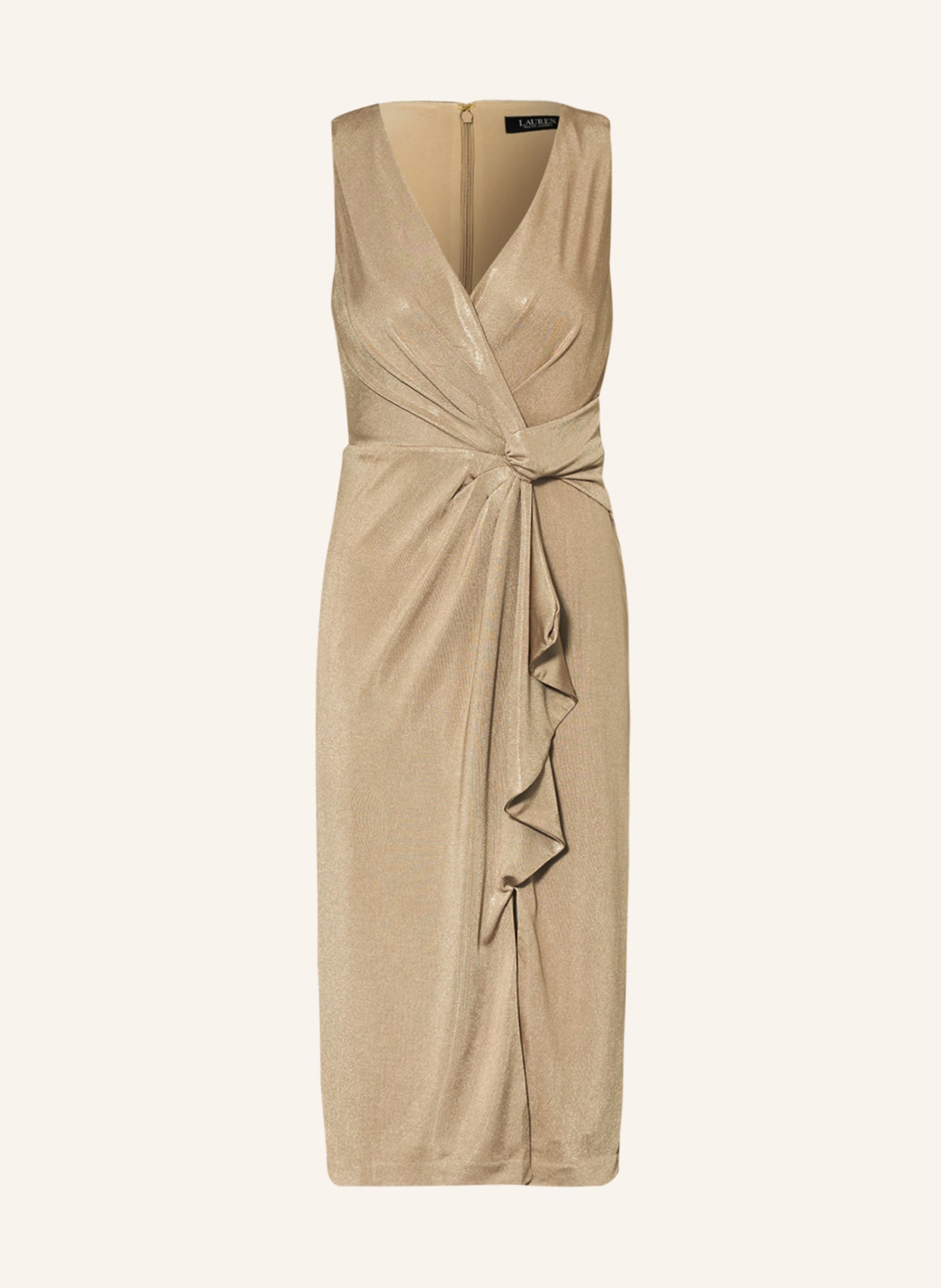 LAUREN RALPH LAUREN Sukienka koktajlowa VADRIEL w stylu kopertowym, Kolor: BEŻOWY (Obrazek 1)