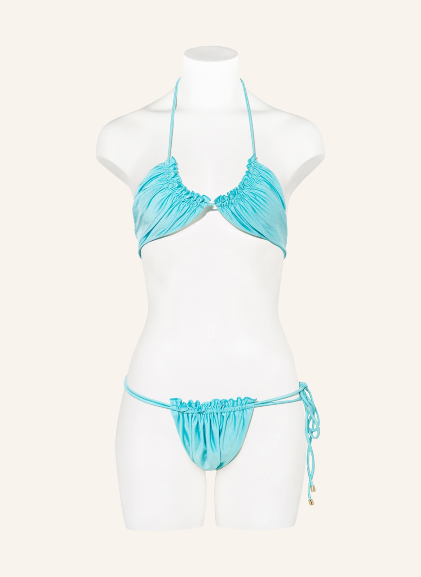 JANTHEE Berlin Halter neck bikini top OLIMPIA, Color: TURQUOISE (Image 4)
