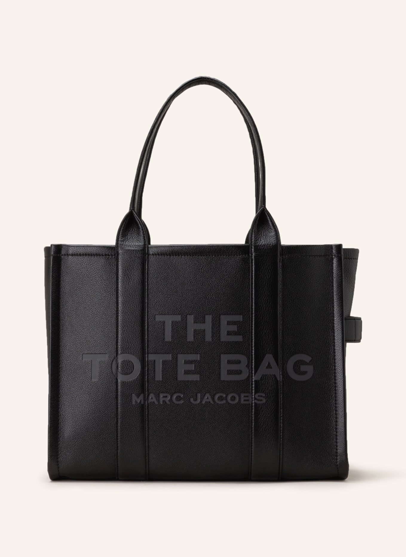 MARC JACOBS Shopper THE LARGE TOTE BAG LEATHER, Color: BLACK (Image 1)