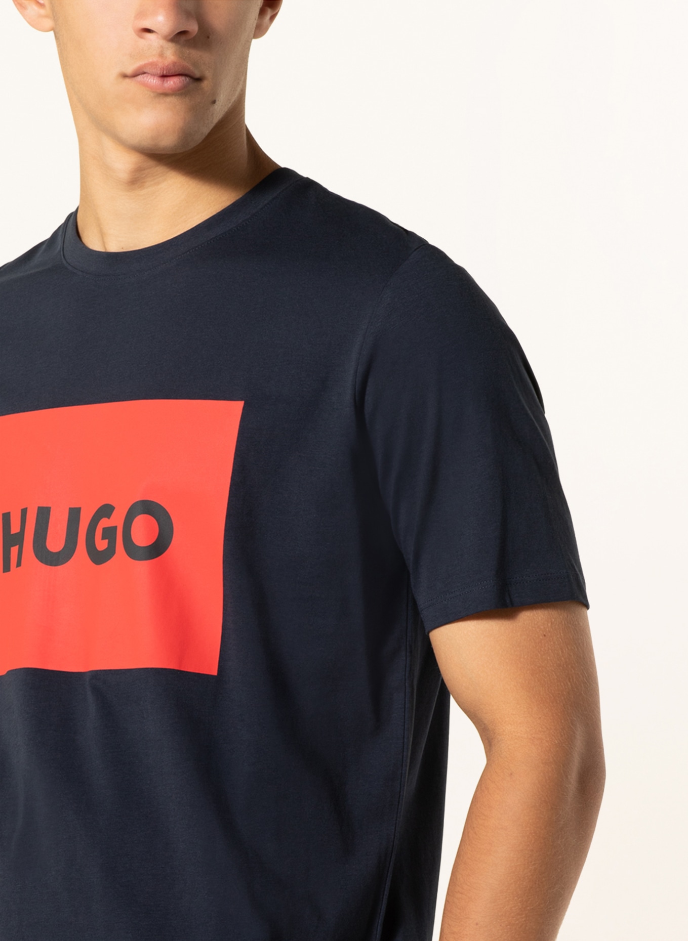 HUGO Tričko DULIVE: TMAVĚ MODRÁ