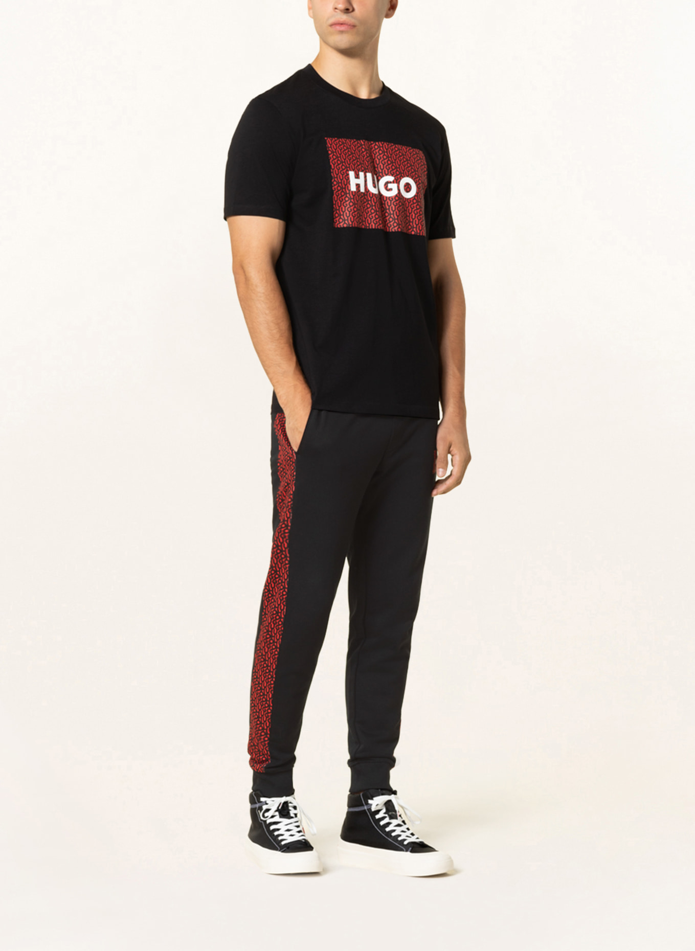 HUGO T-shirt DULIVE, Color: BLACK (Image 2)