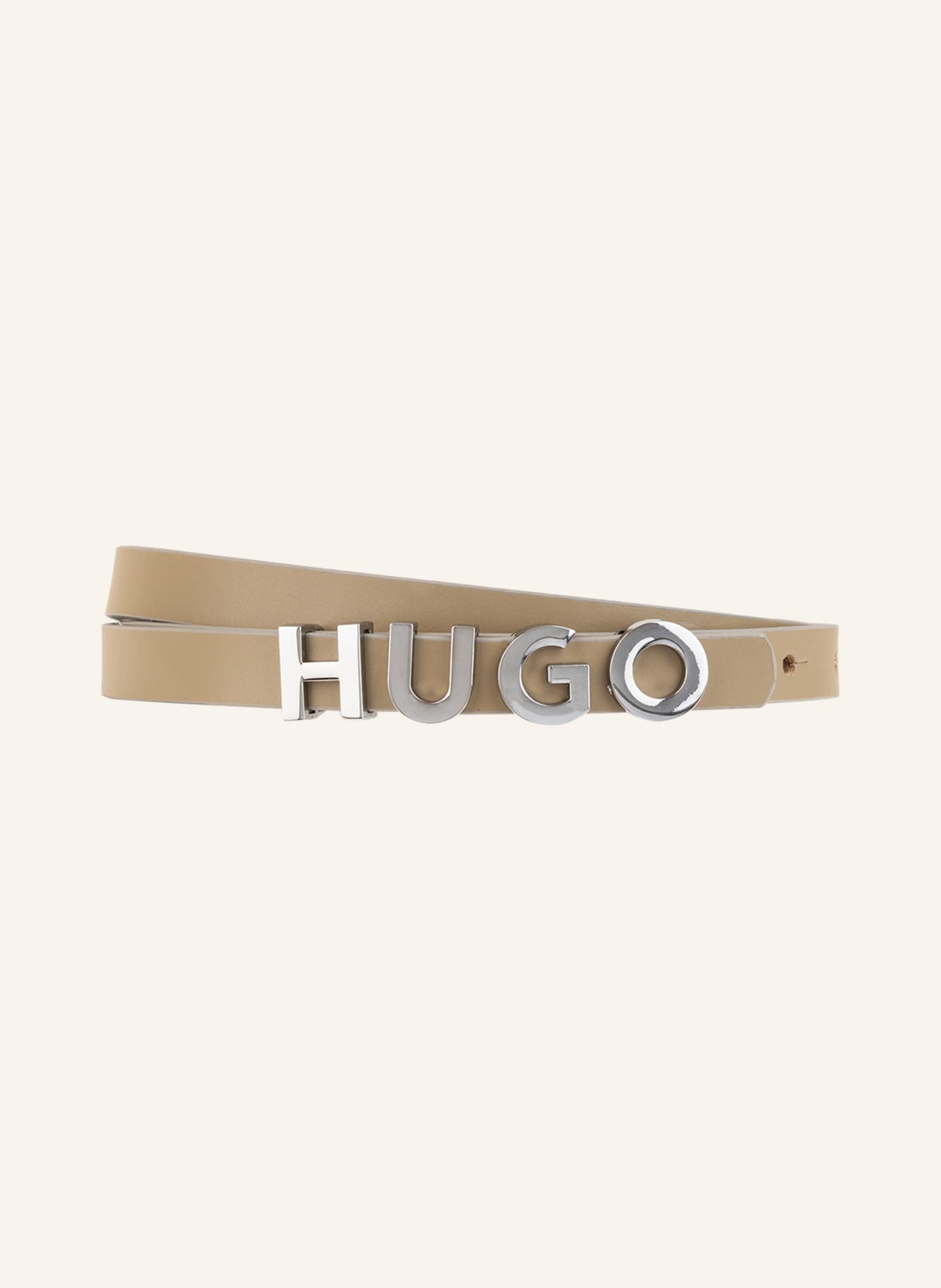HUGO Leather belt ZULA in beige cream