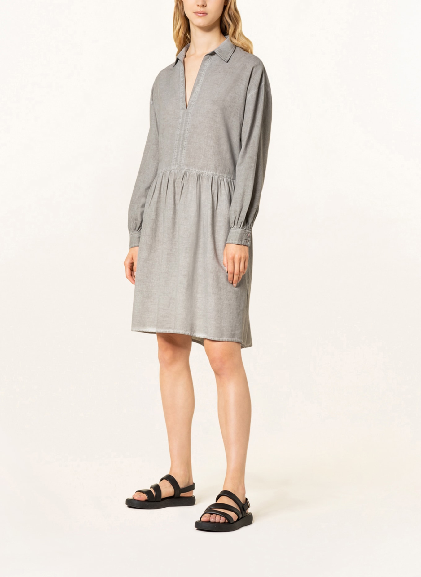 BETTER RICH Dress LINE with linen , Color: GRAY (Image 2)