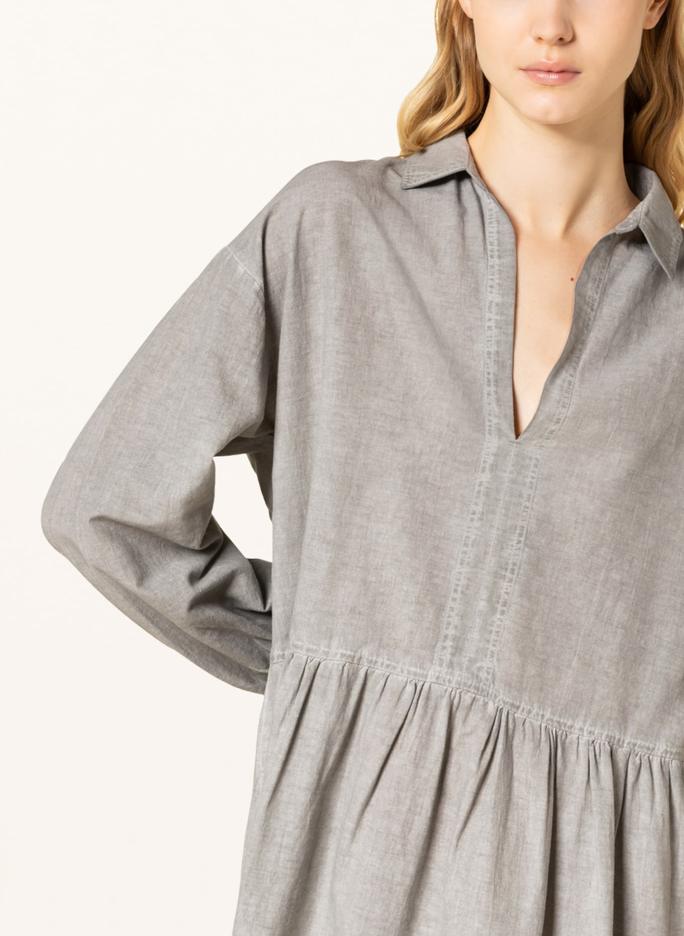 BETTER RICH Dress LINE with linen , Color: GRAY (Image 4)
