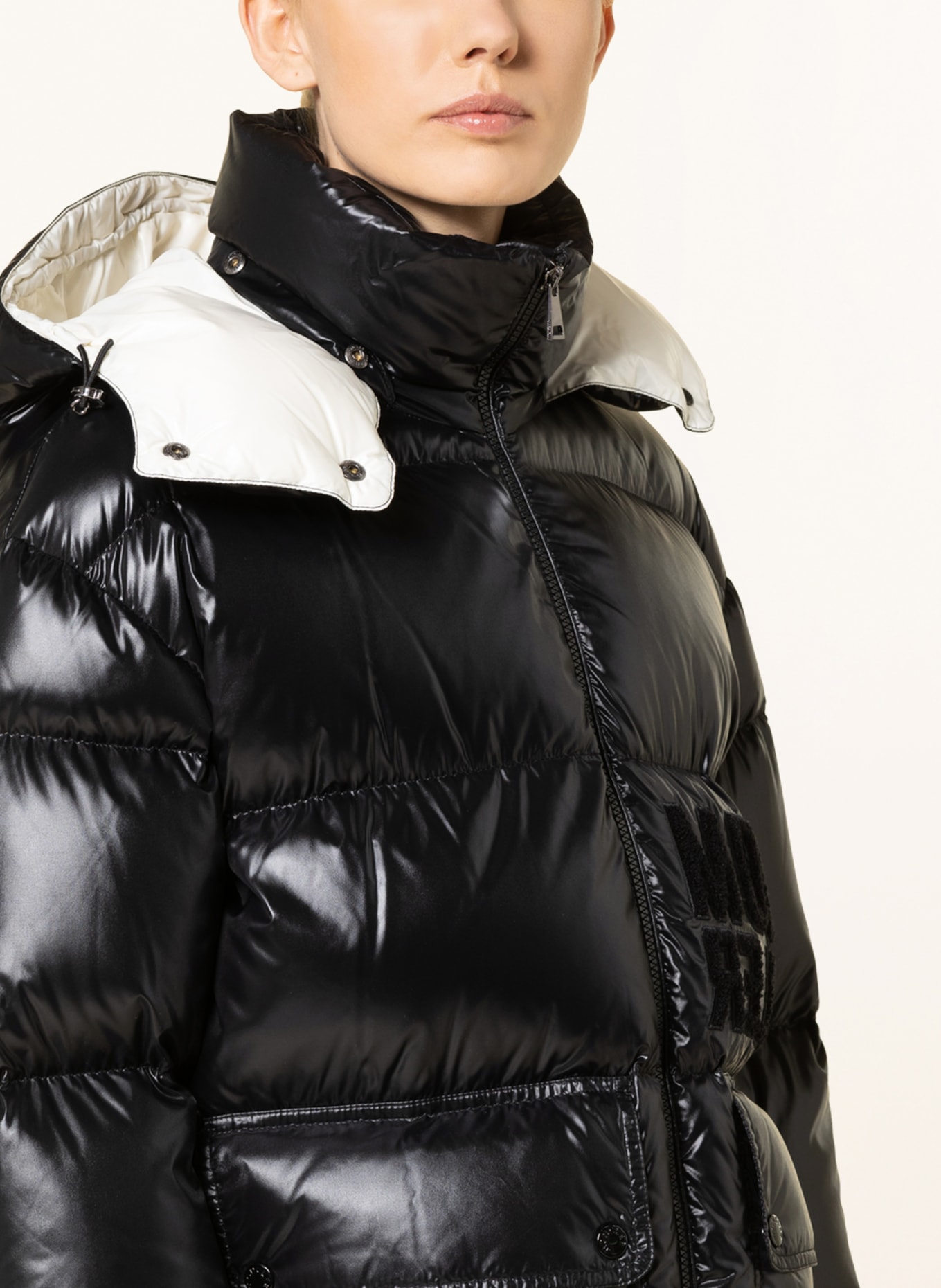 MONCLER Down jacket ABBAYE with removable hood, Color: BLACK (Image 6)