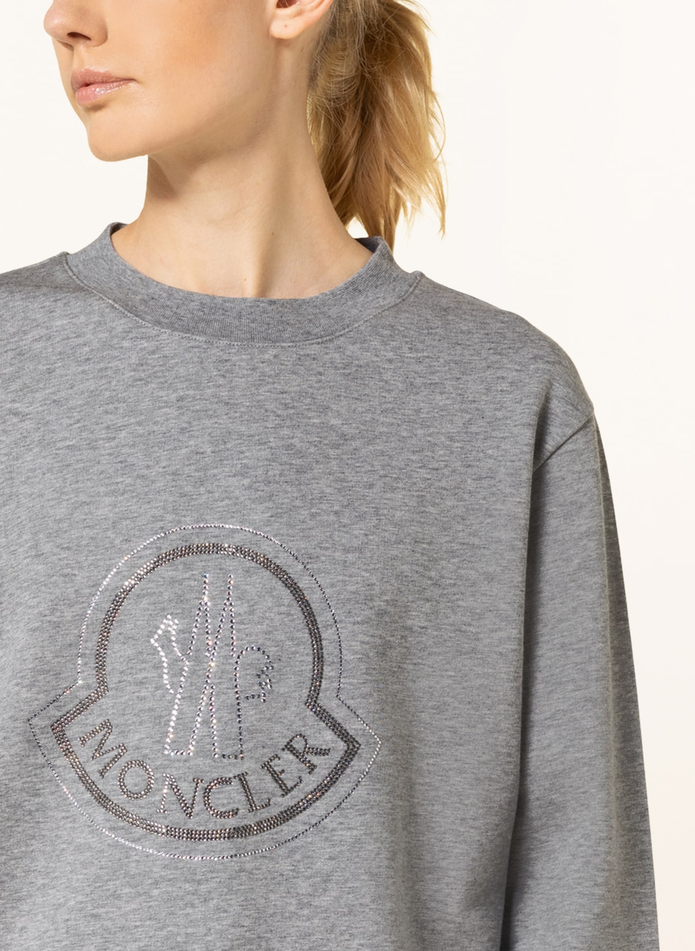 MONCLER Sweatshirt mit Schmucksteinen, Farbe: GRAU (Bild 4)
