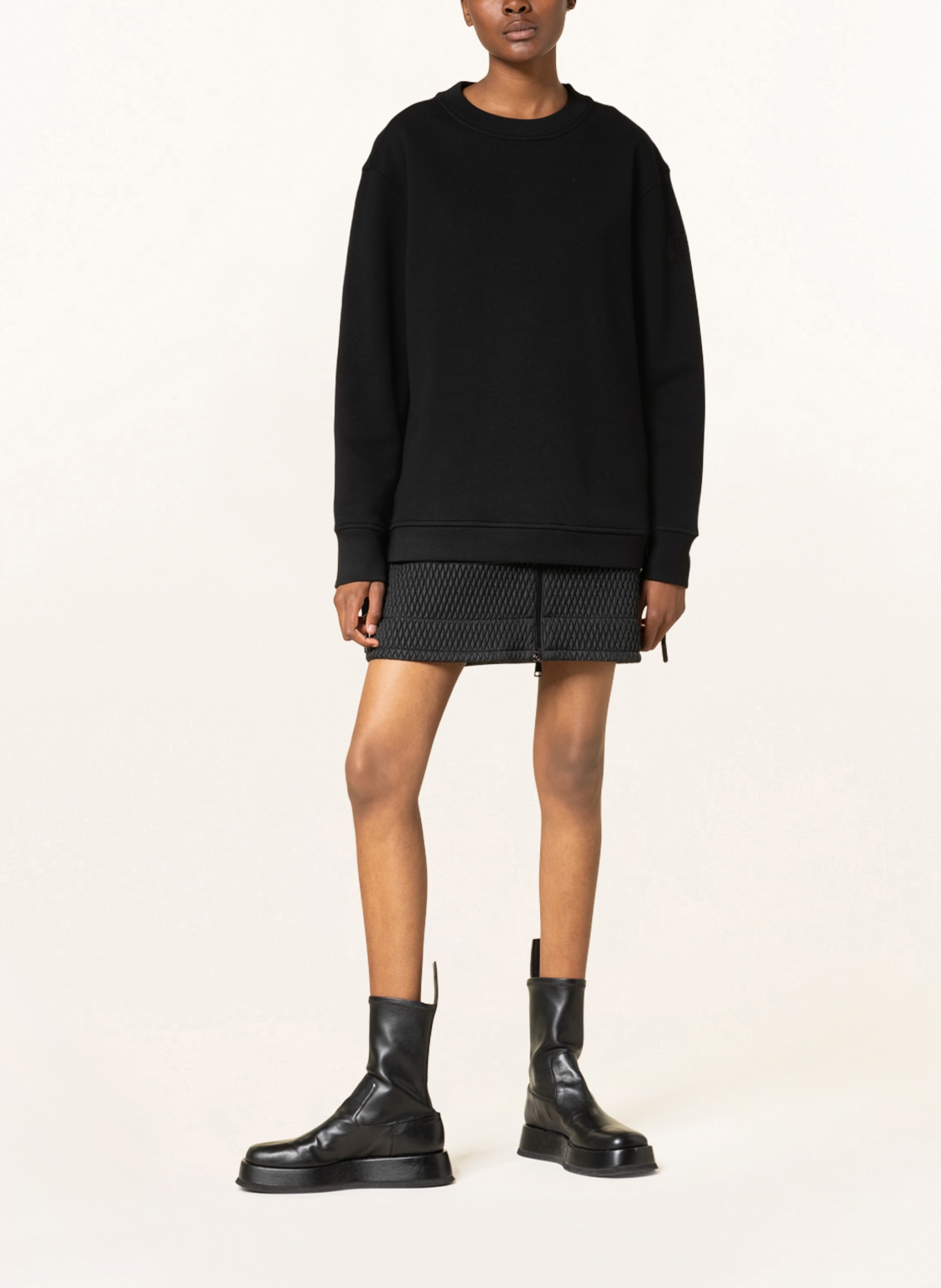 MONCLER Sweatshirt in mixed materials, Color: BLACK (Image 2)