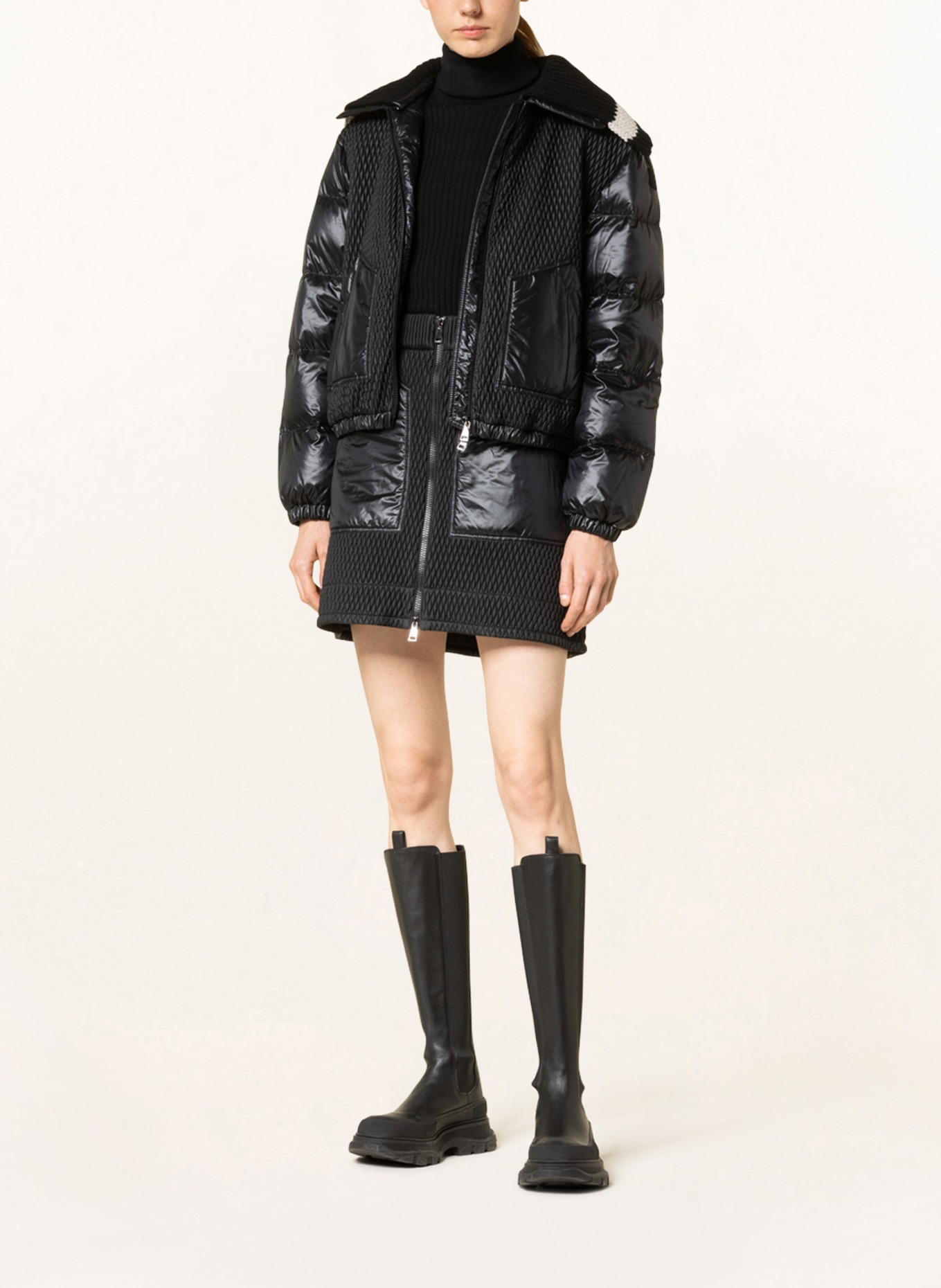 MONCLER Quilted skirt, Color: BLACK (Image 2)