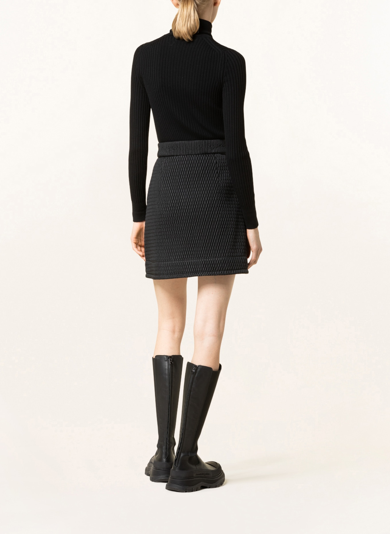 MONCLER Quilted skirt, Color: BLACK (Image 3)