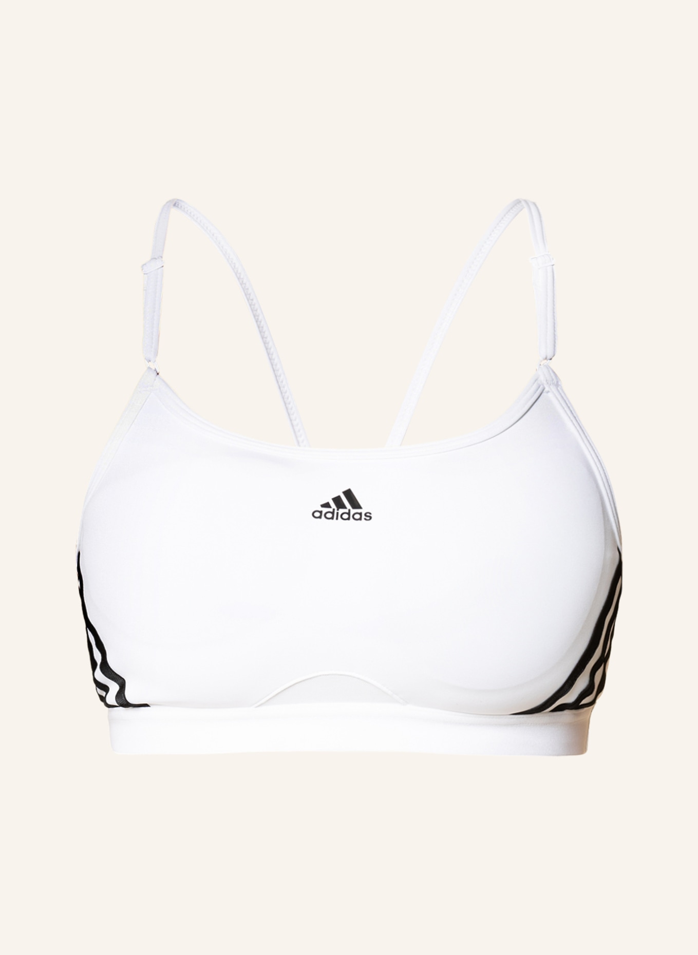 adidas Sports bra AEROREACT with mesh, Color: WHITE/ BLACK (Image 1)