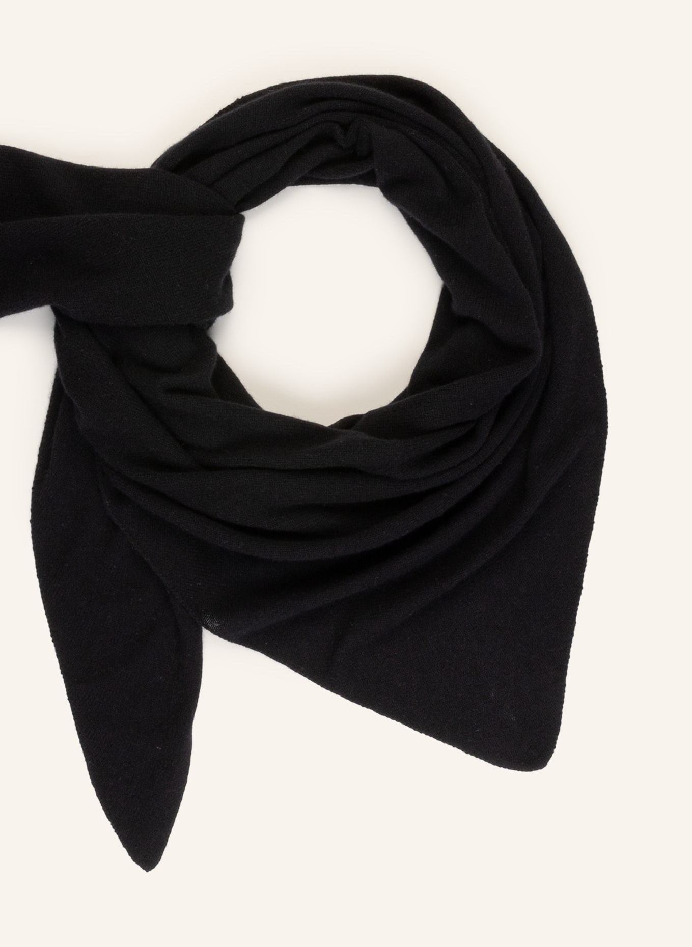 darling harbour Triangular scarf in cashmere, Color: BLACK (Image 2)