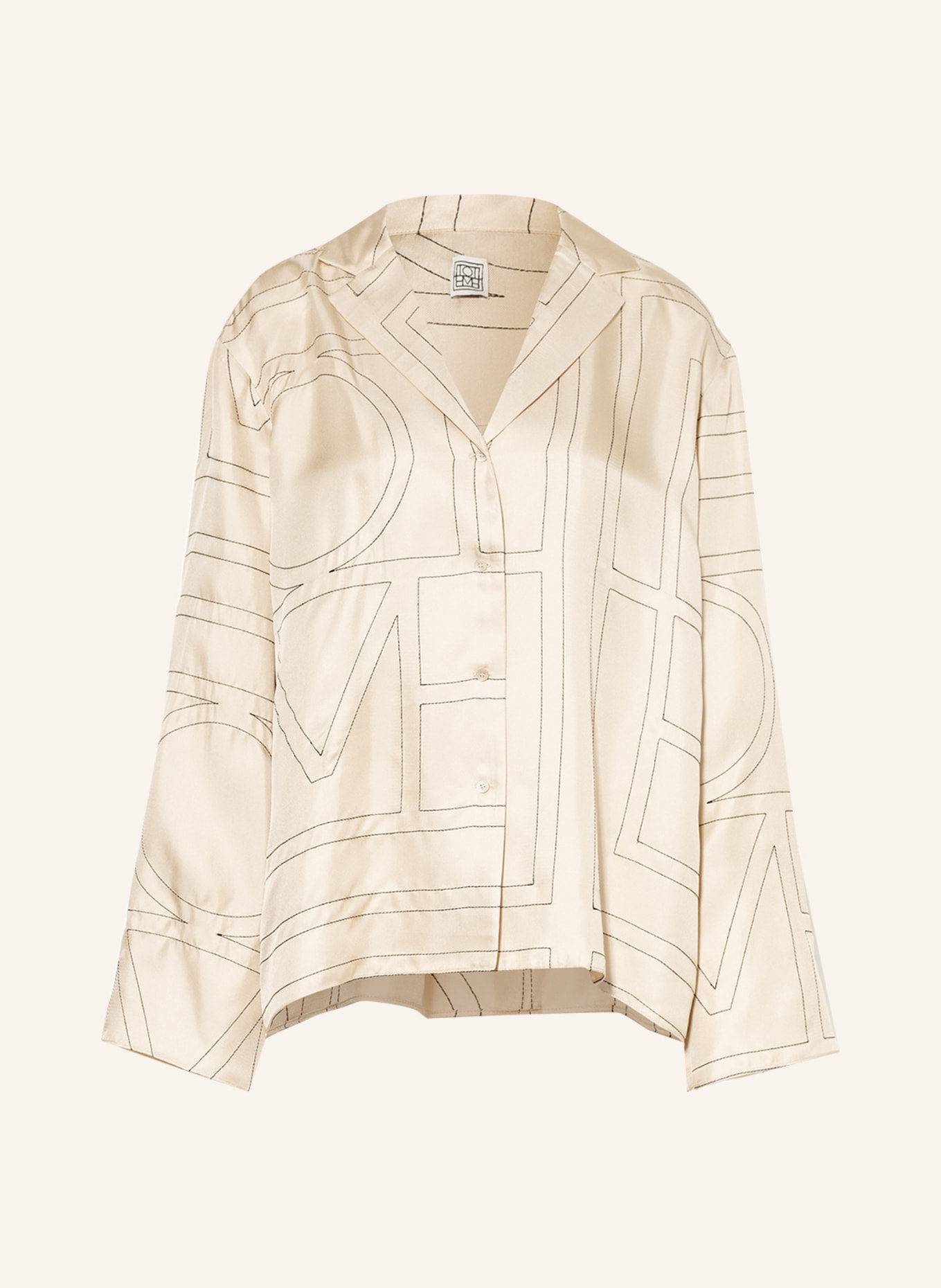 TOTEME Silk blouse , Color: BEIGE/ BLACK (Image 1)