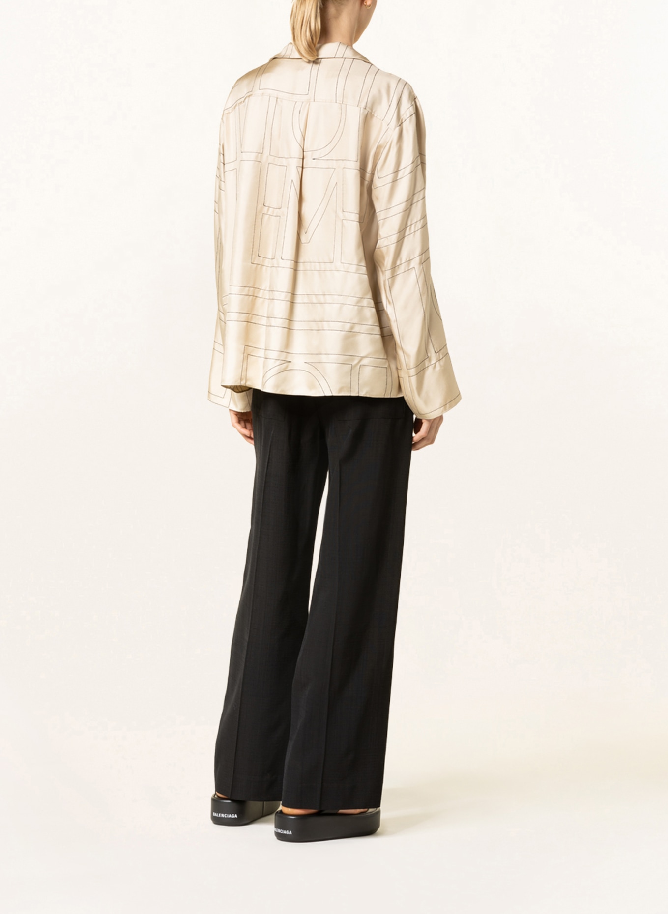 TOTEME Silk blouse , Color: BEIGE/ BLACK (Image 3)