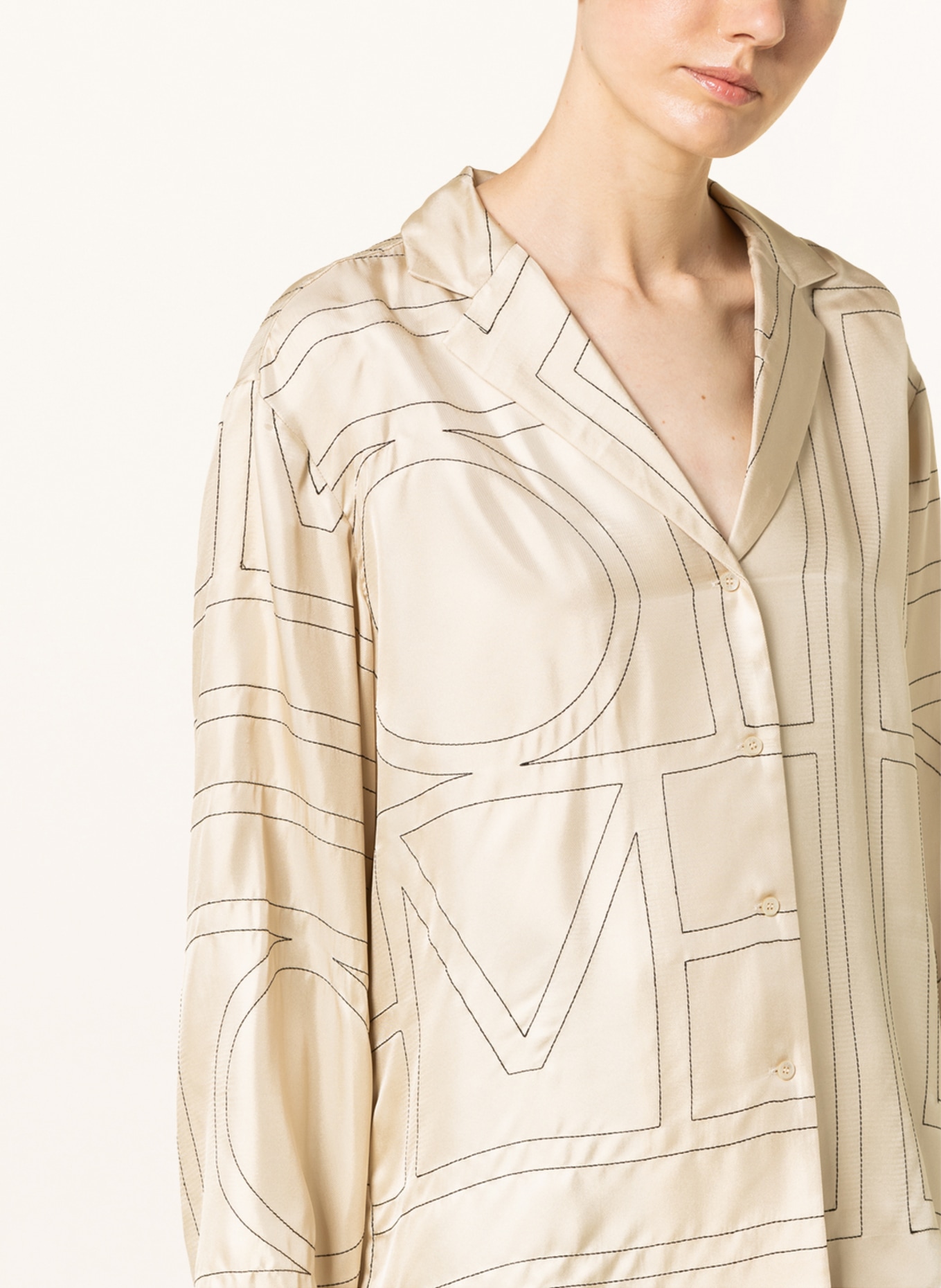 TOTEME Silk blouse , Color: BEIGE/ BLACK (Image 4)