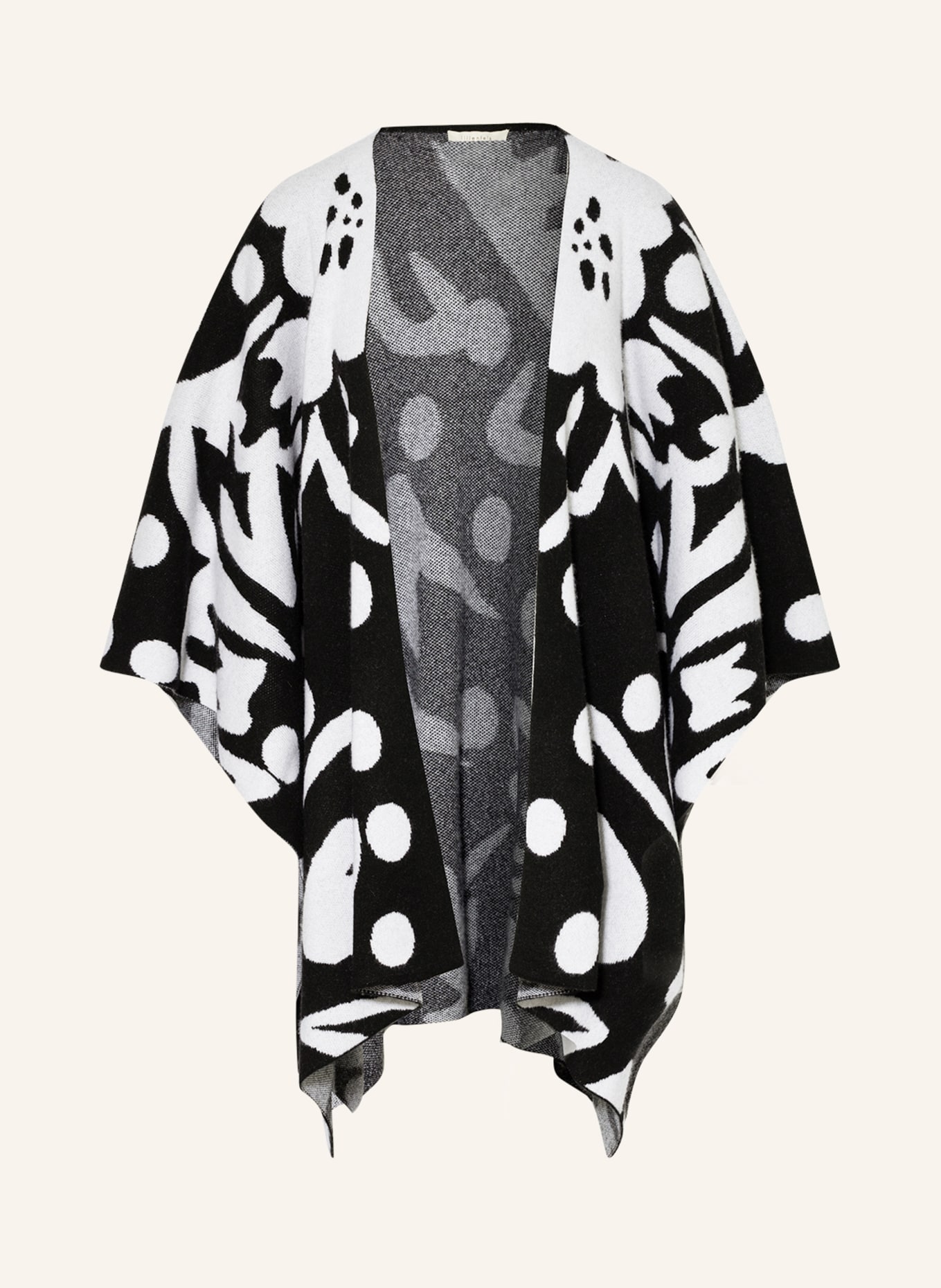 lilienfels Cape with cashmere, Color: BLACK/ WHITE (Image 1)