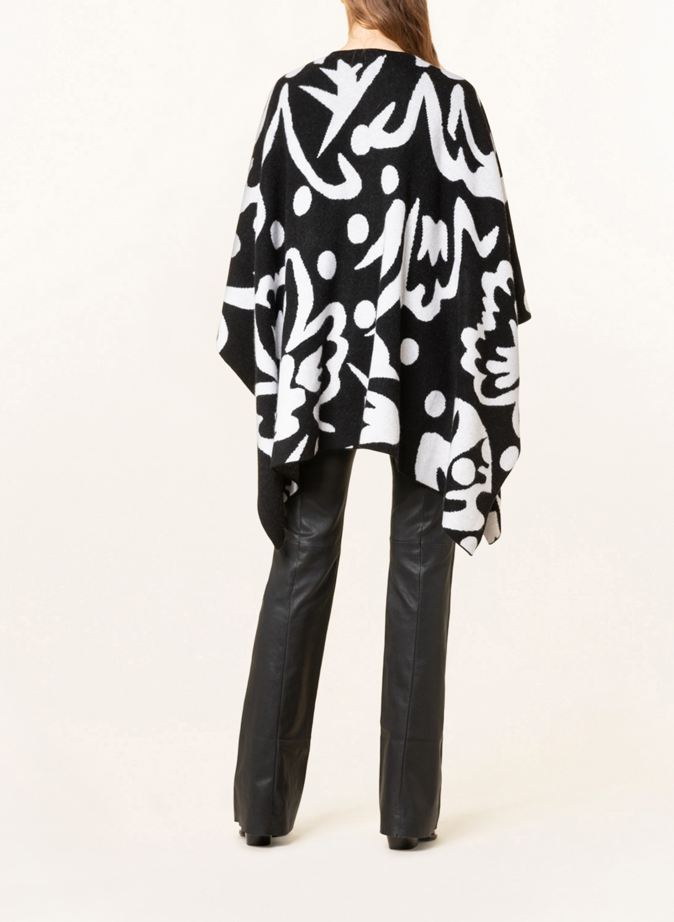 lilienfels Cape with cashmere, Color: BLACK/ WHITE (Image 3)