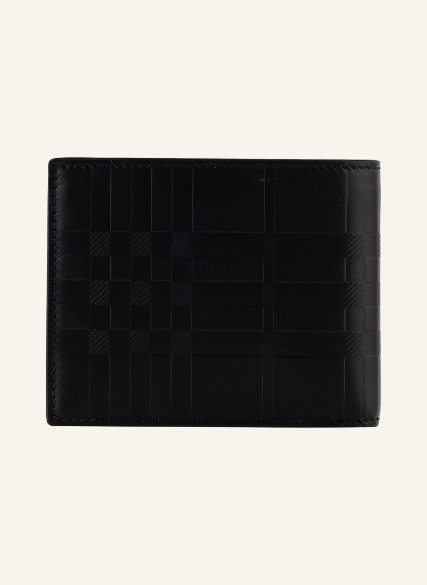 Burberry Check Leather Card Case in Black for Men