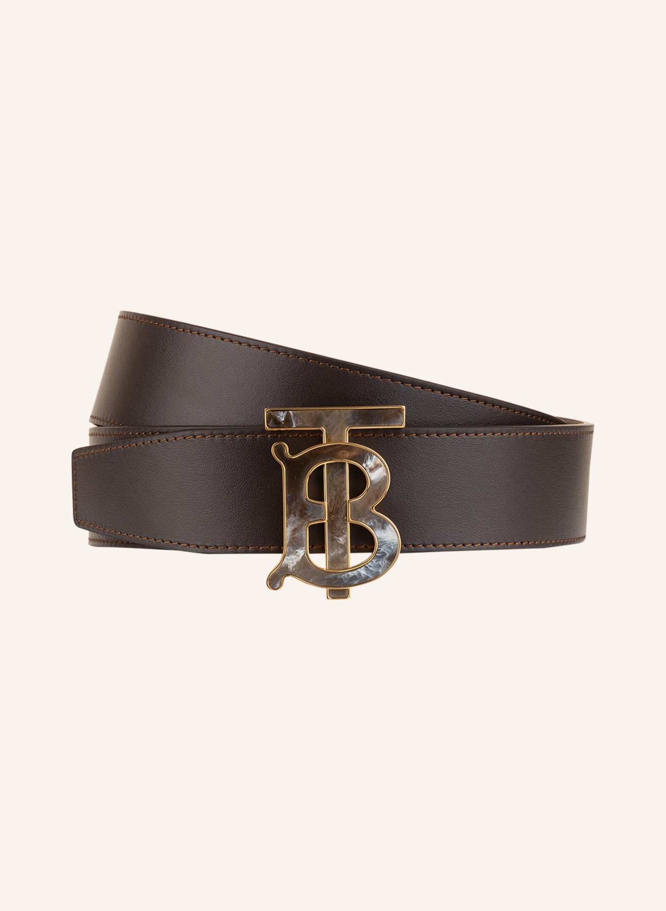 BURBERRY Leather belt, Color: DARK BROWN (Image 1)