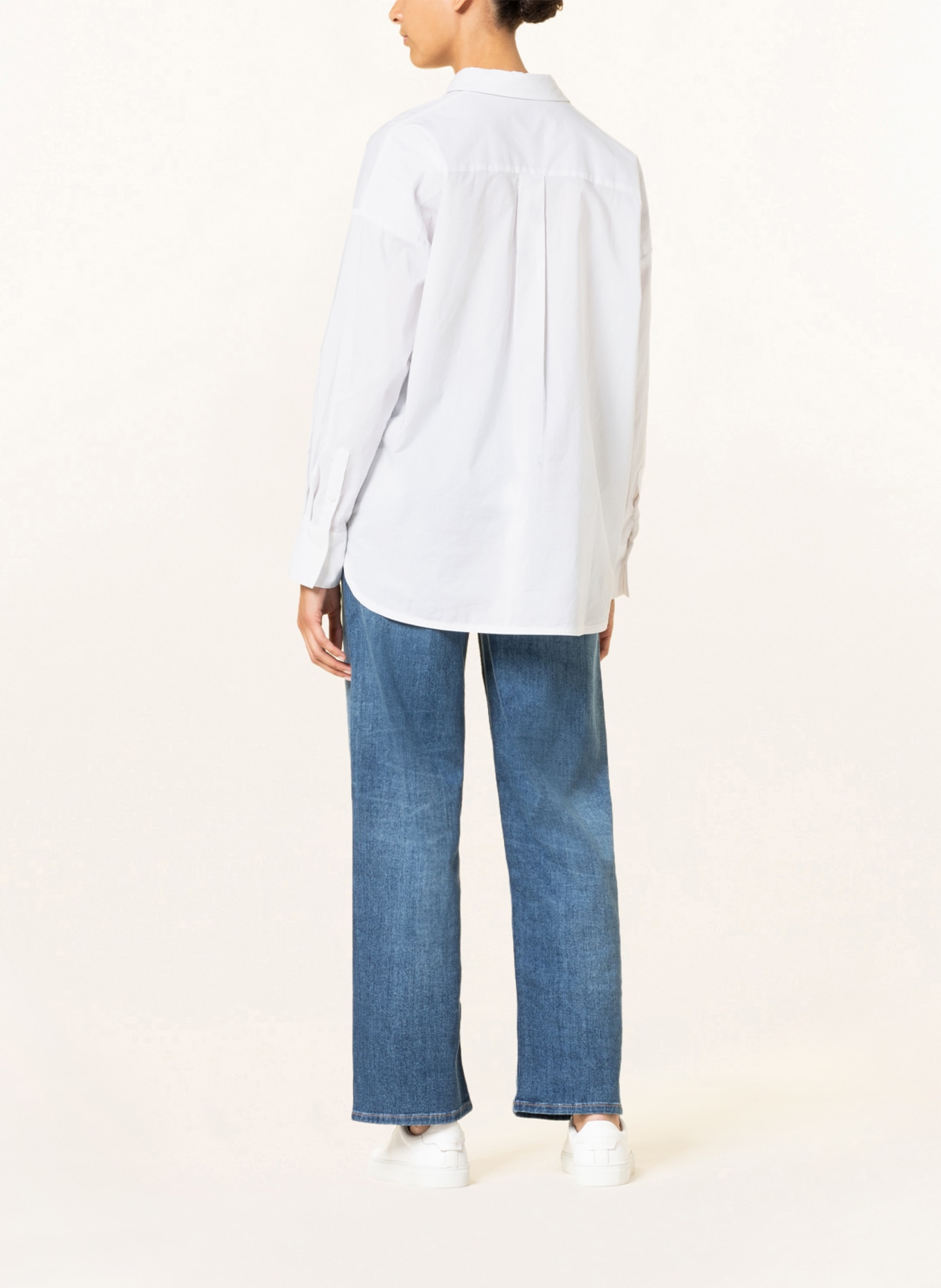 darling harbour Oversized shirt blouse , Color: WHITE (Image 3)