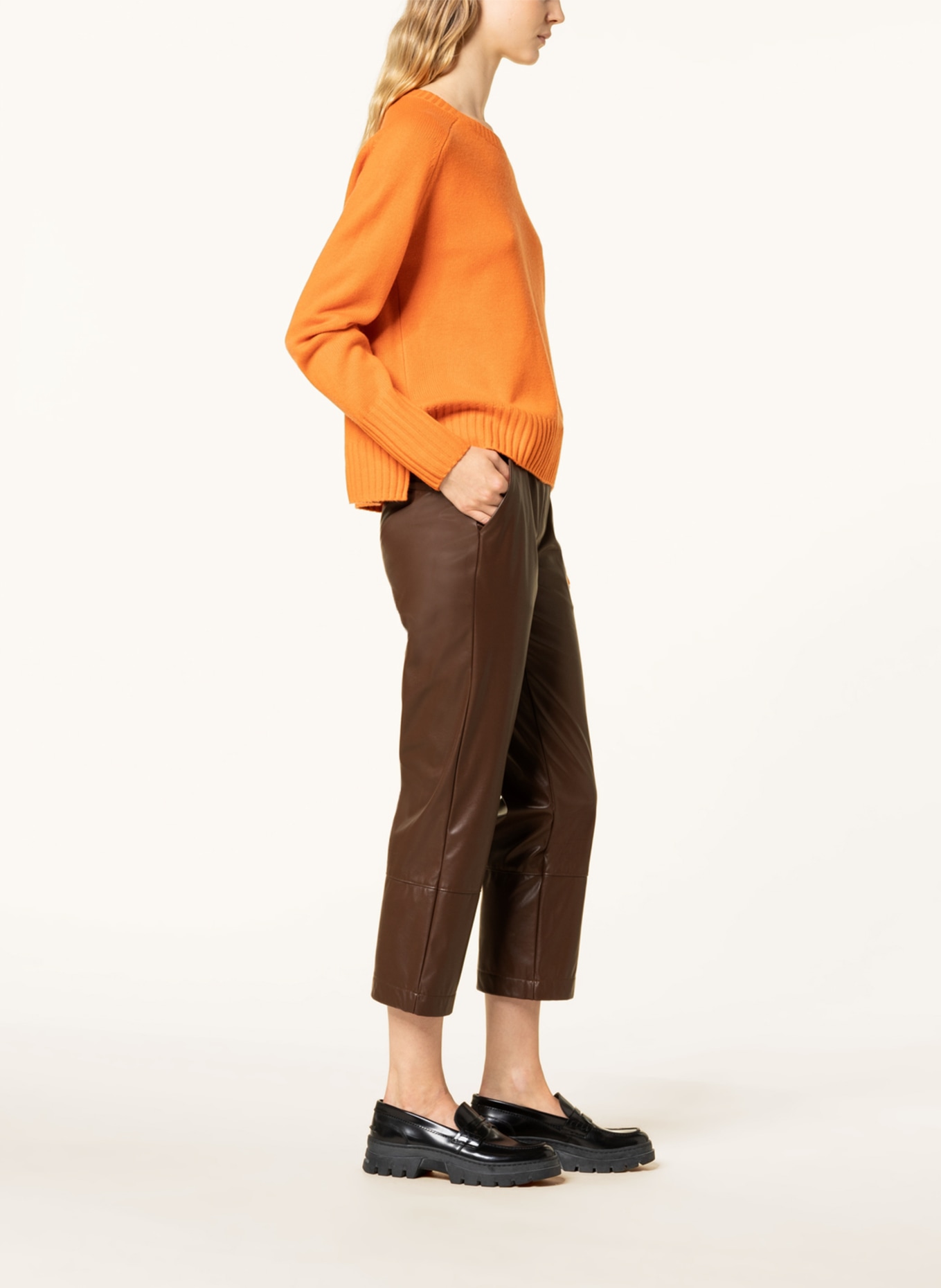 darling harbour Leather look culottes , Color: BROWN (Image 4)