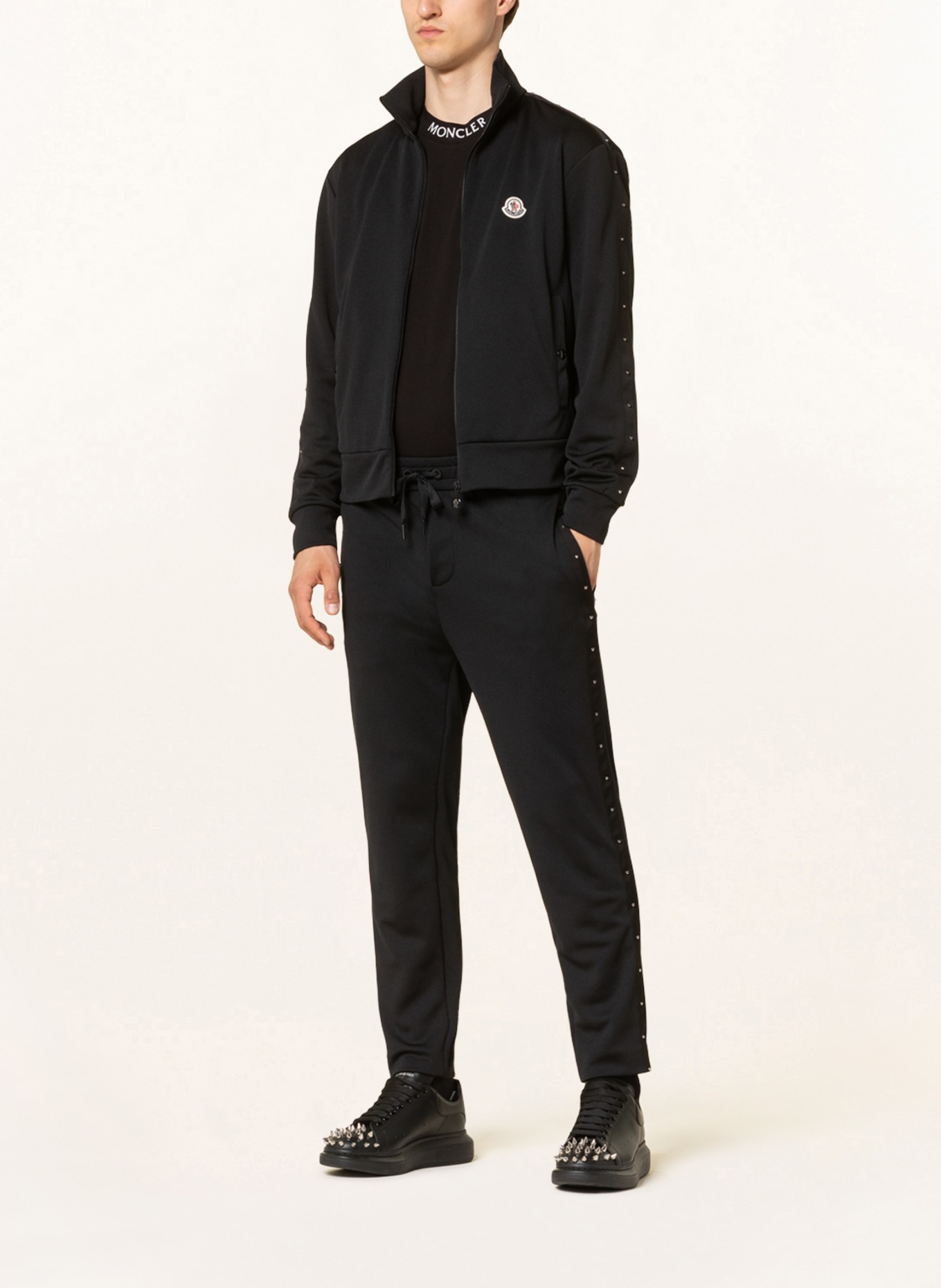 MONCLER Pants in jogger style with tuxedo stripes and rivets , Color: BLACK (Image 2)
