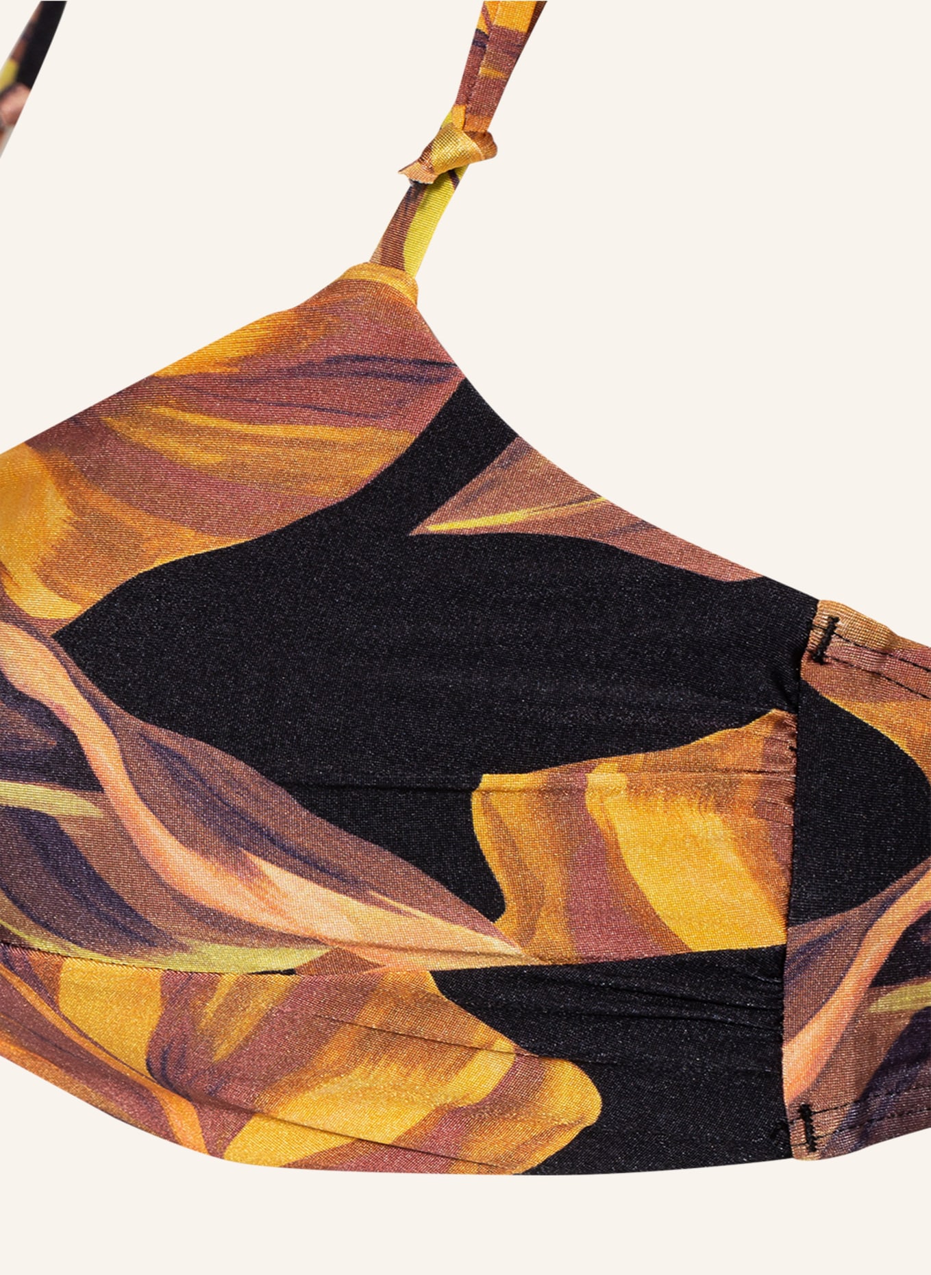 JETS Australia Bralette bikini top PALMAS , Color: BLACK/ DARK YELLOW/ DARK ORANGE (Image 3)