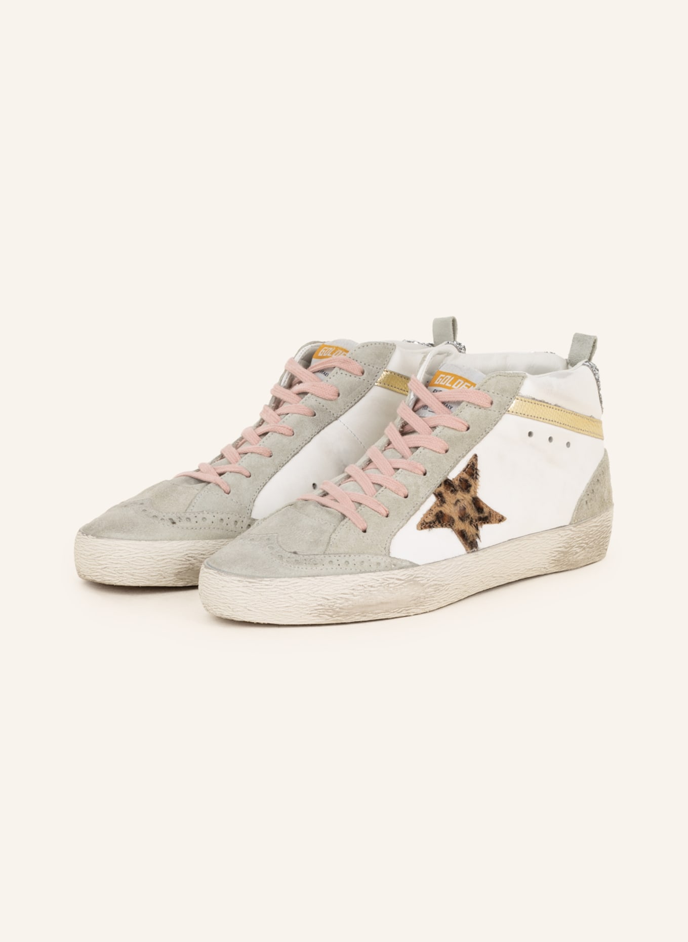 GOLDEN GOOSE High-top sneakers MID STAR, Color: WHITE/ LIGHT GRAY (Image 1)