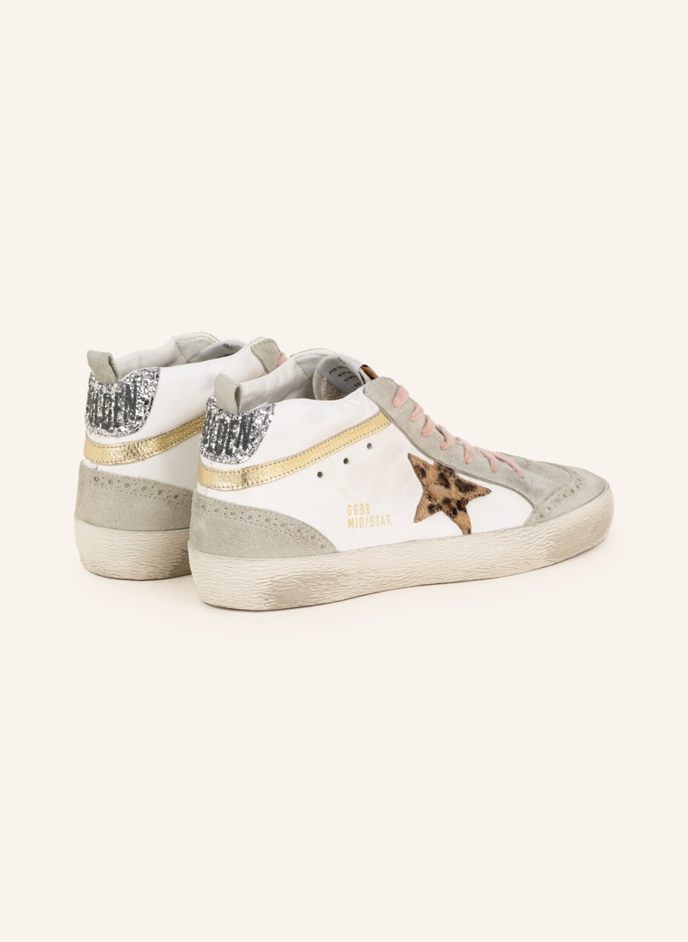 GOLDEN GOOSE High-top sneakers MID STAR, Color: WHITE/ LIGHT GRAY (Image 2)