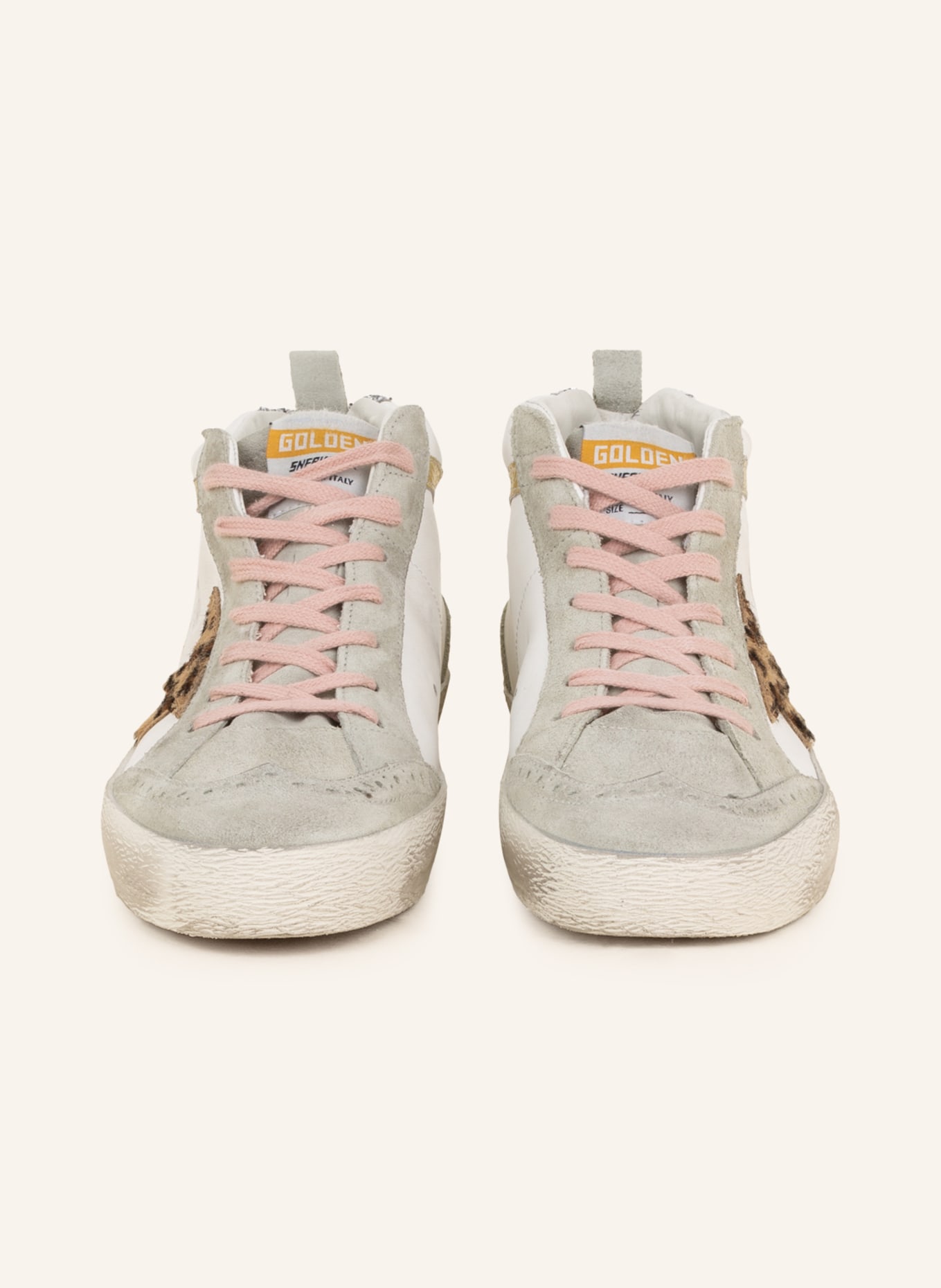 GOLDEN GOOSE High-top sneakers MID STAR, Color: WHITE/ LIGHT GRAY (Image 3)