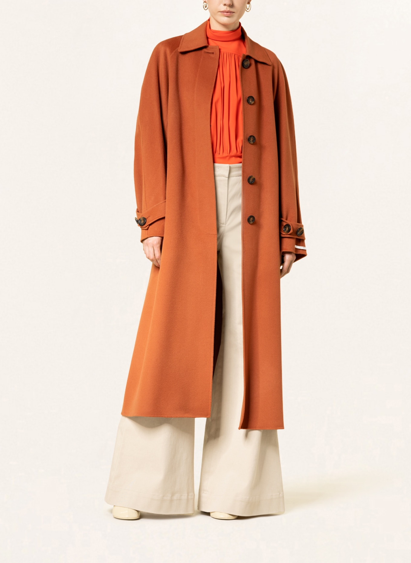 SPORTMAX Vlněný kabát TARGA , Barva: TMAVĚ ORANŽOVÁ (Obrázek 2)