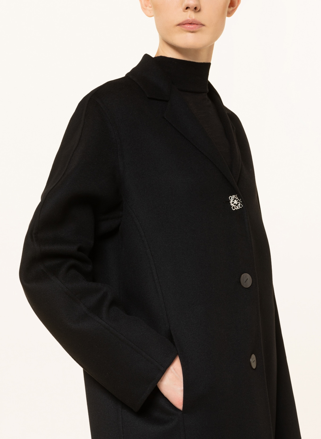 LOEWE Coat ANAGRAM, Color: BLACK (Image 4)