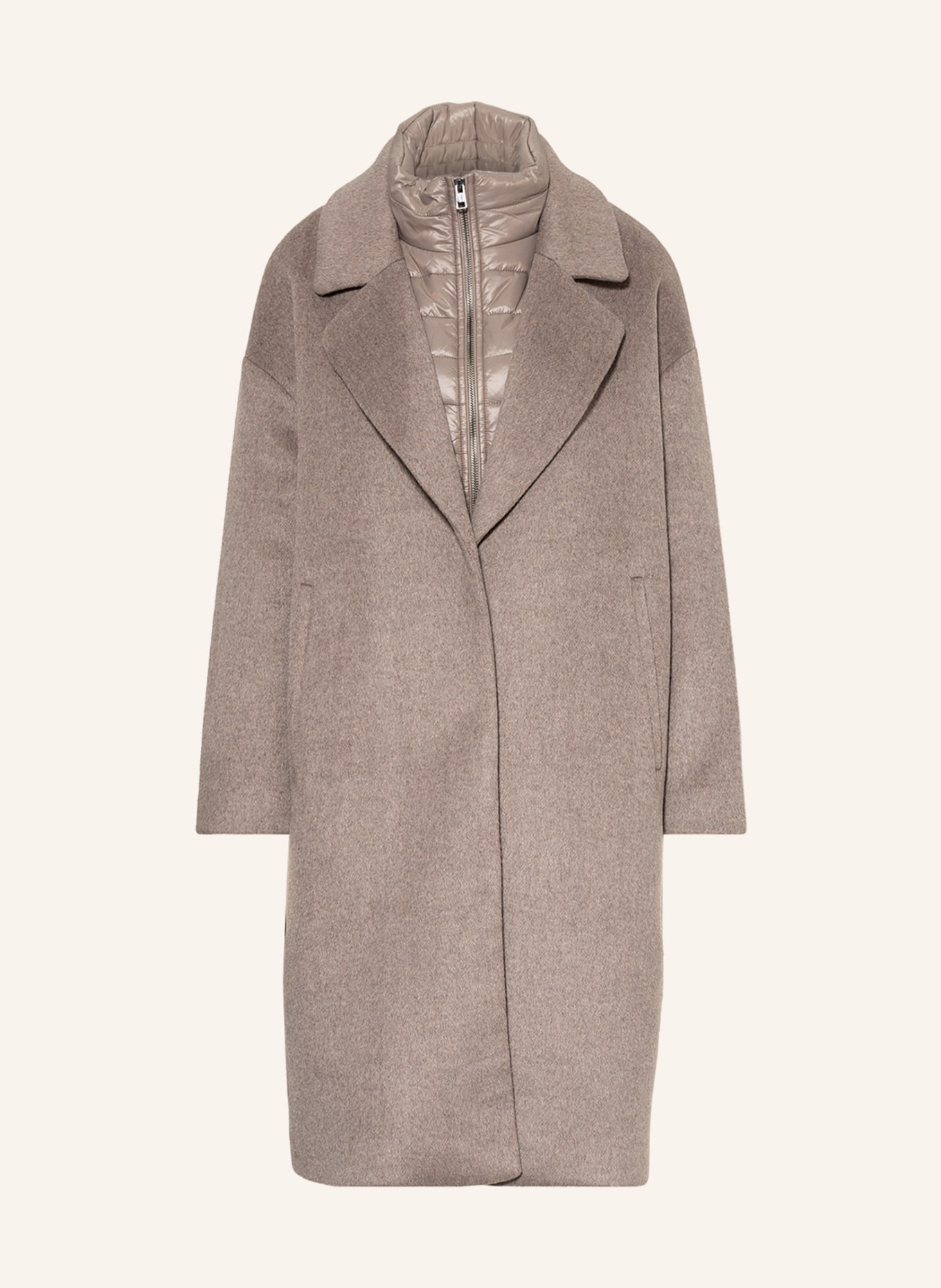 darling harbour Coat with detachable trim, Color: TAUPE (Image 1)