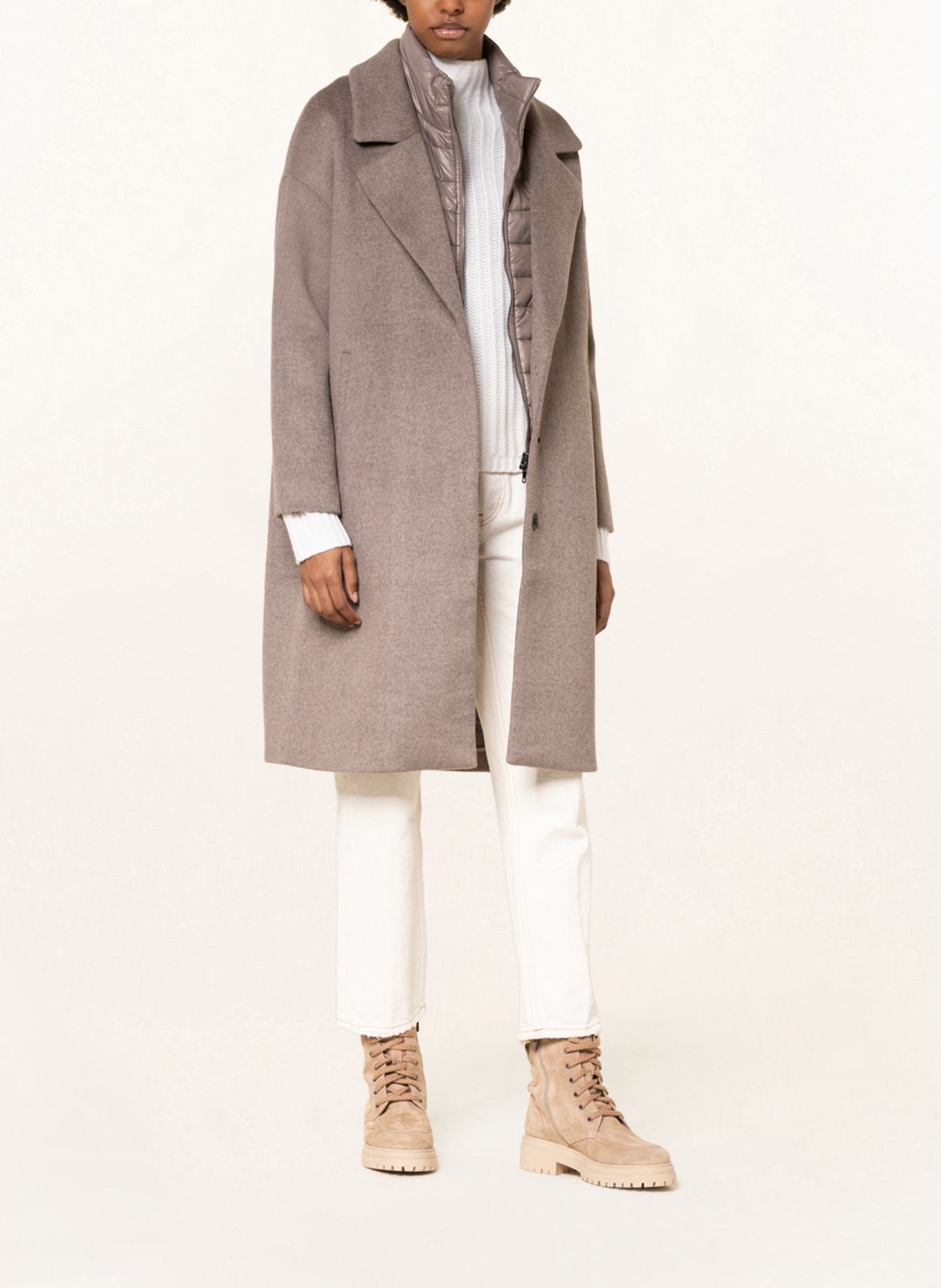 darling harbour Coat with detachable trim, Color: TAUPE (Image 2)