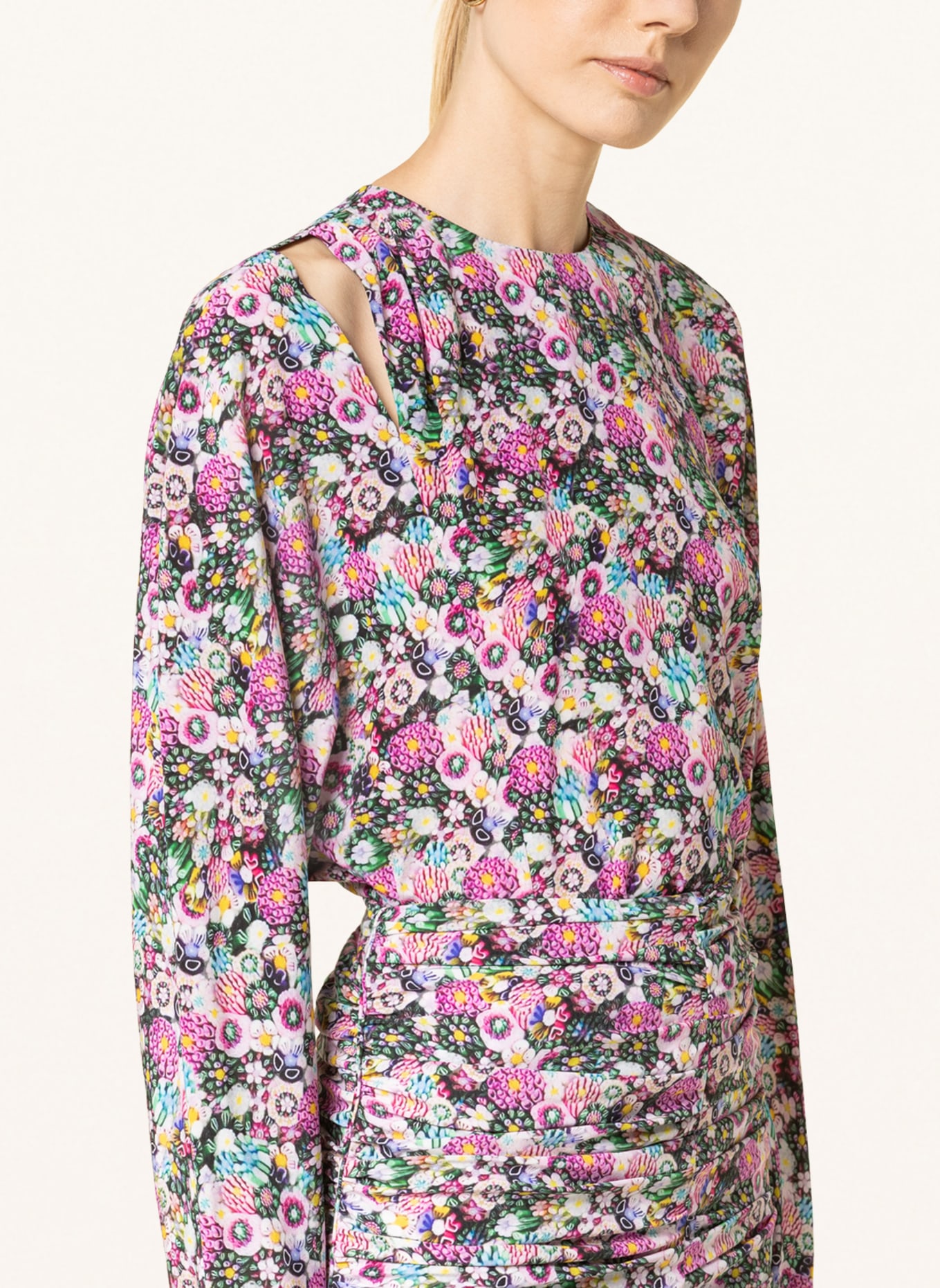 ISABEL MARANT Shirt blouse SALDANA in silk, Color: PINK/ GREEN/ ECRU (Image 4)