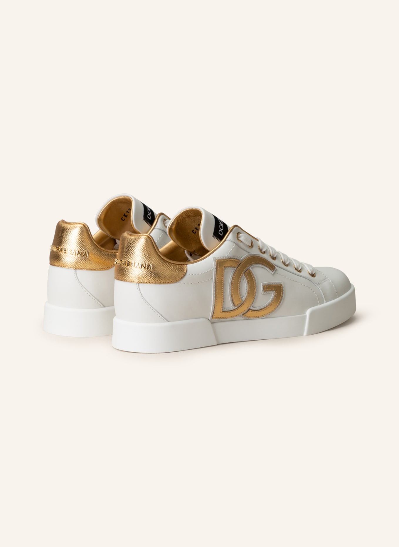 DOLCE & GABBANA Sneakers PORTOFINO, Color: WHITE/ GOLD (Image 2)