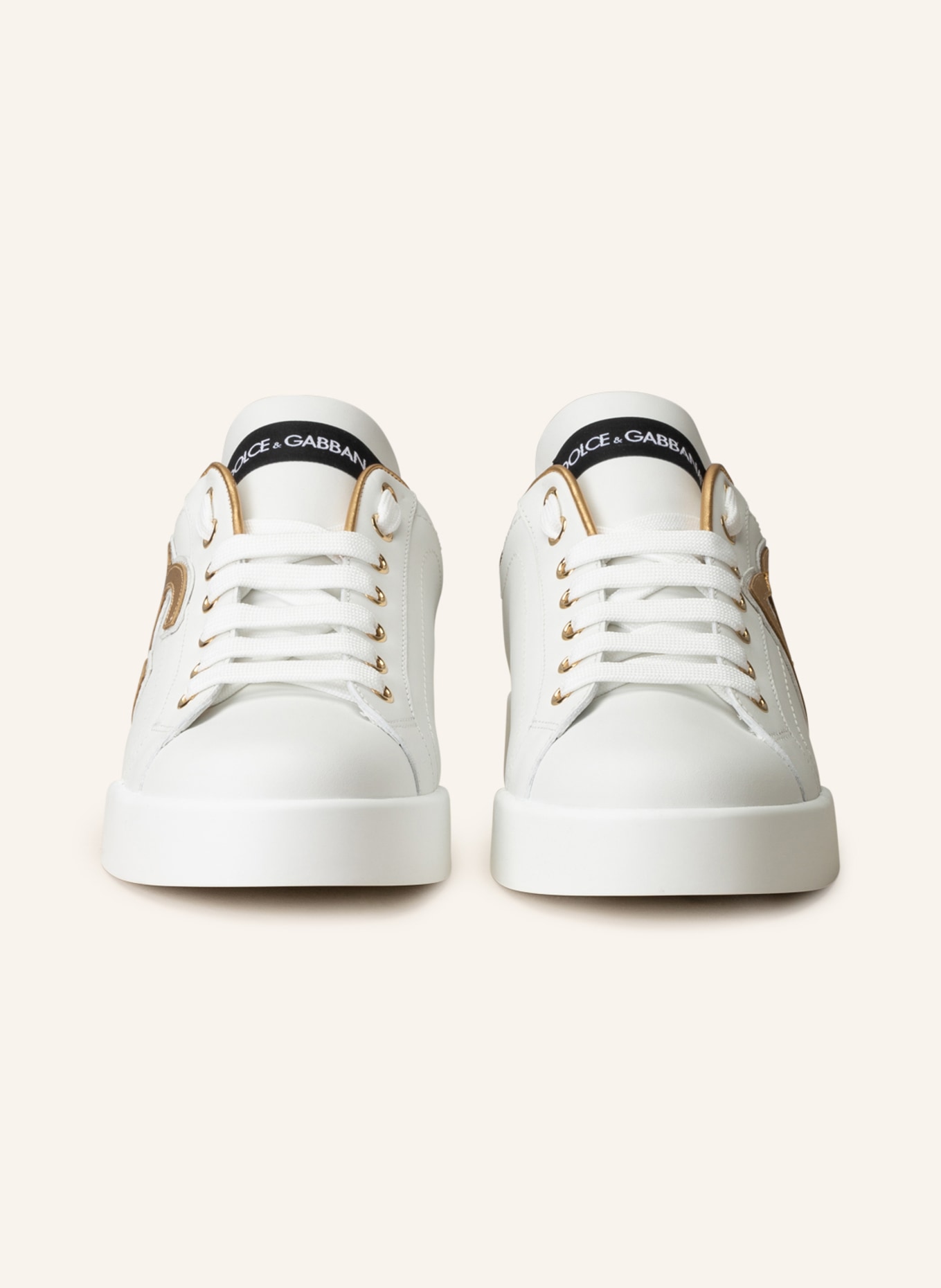 DOLCE & GABBANA Sneakers PORTOFINO, Color: WHITE/ GOLD (Image 3)