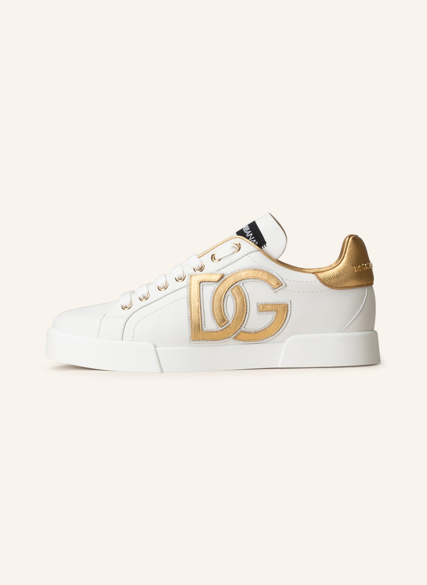 DOLCE & GABBANA Sneakers PORTOFINO, Color: WHITE/ GOLD (Image 4)