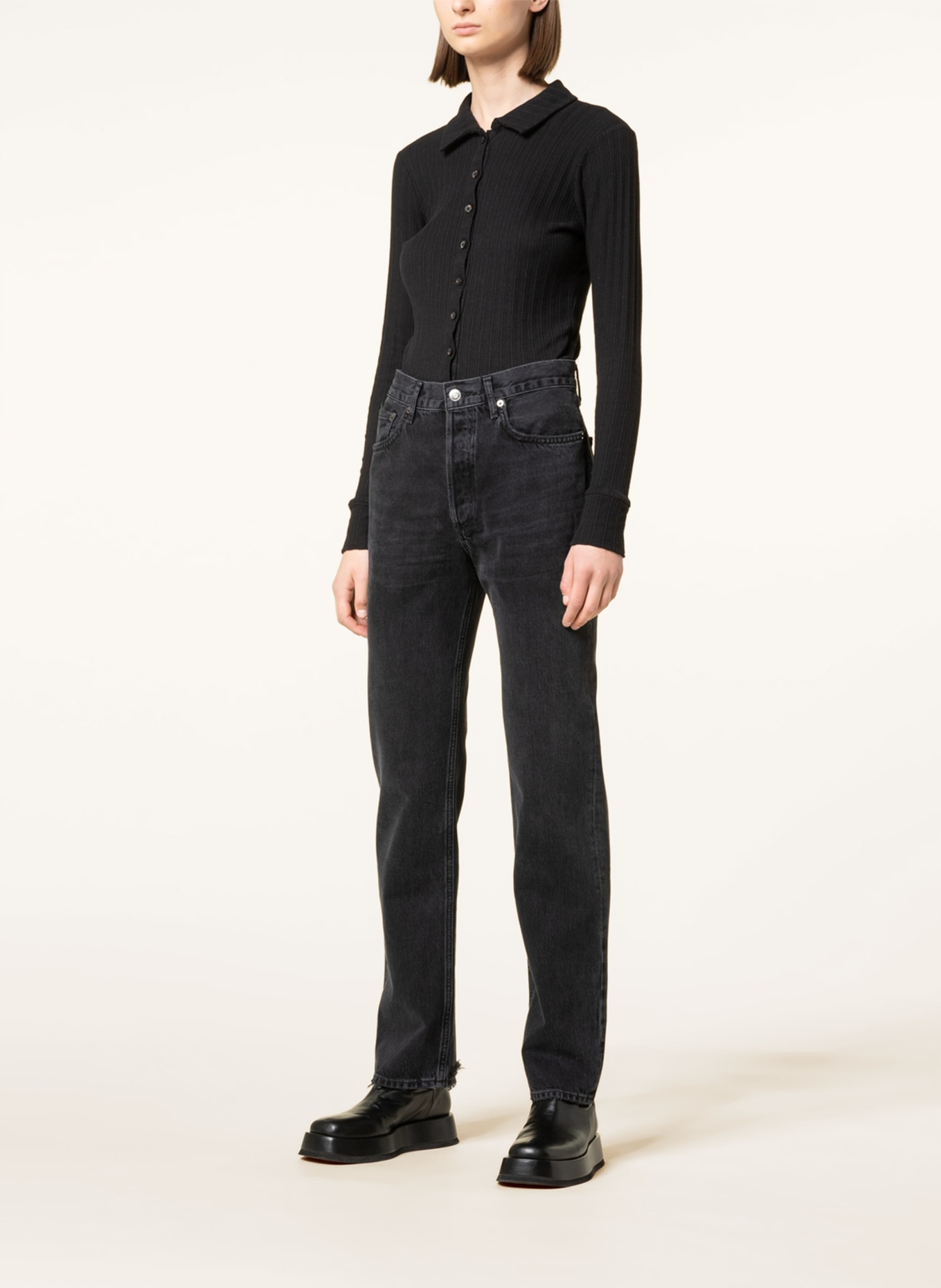 AGOLDE Straight Jeans LANA , Farbe: Conduct washed black (Bild 2)